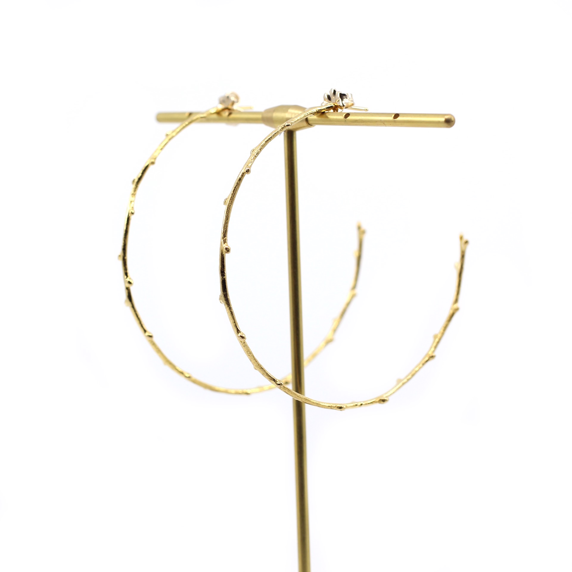 Large Gold Twig Hoops by Anna Johnson