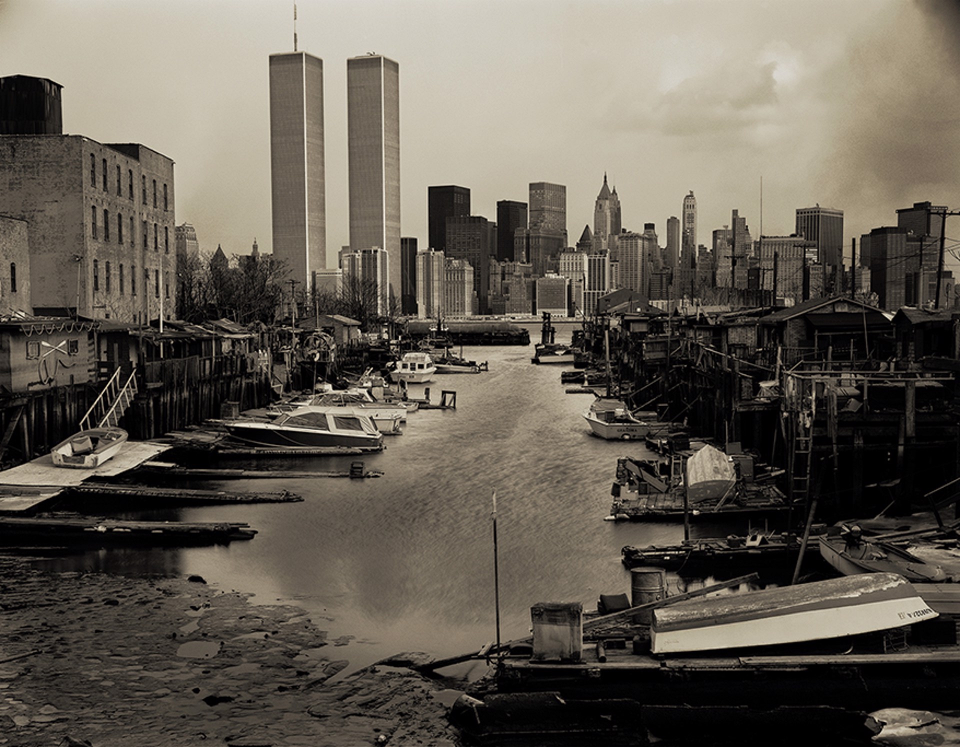 1982 Green St. Boat Club World Trade Center WTC BW by Timothy White