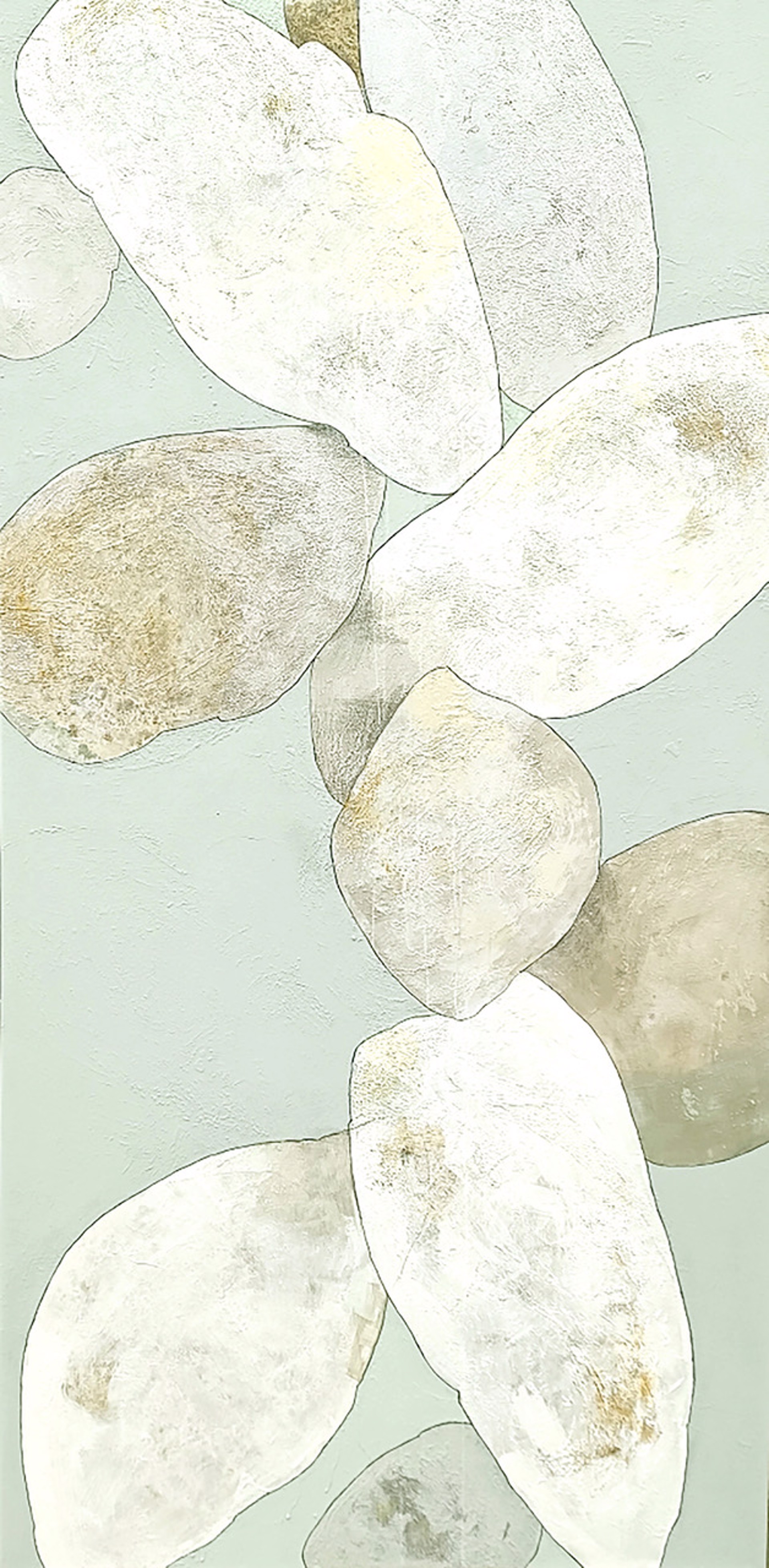 Meredith Pardue -  Meredith Pardue Fragments (Coral and Sea Glass), 2022 Mixed media on canvas - | Mixed Media Abstract Artist