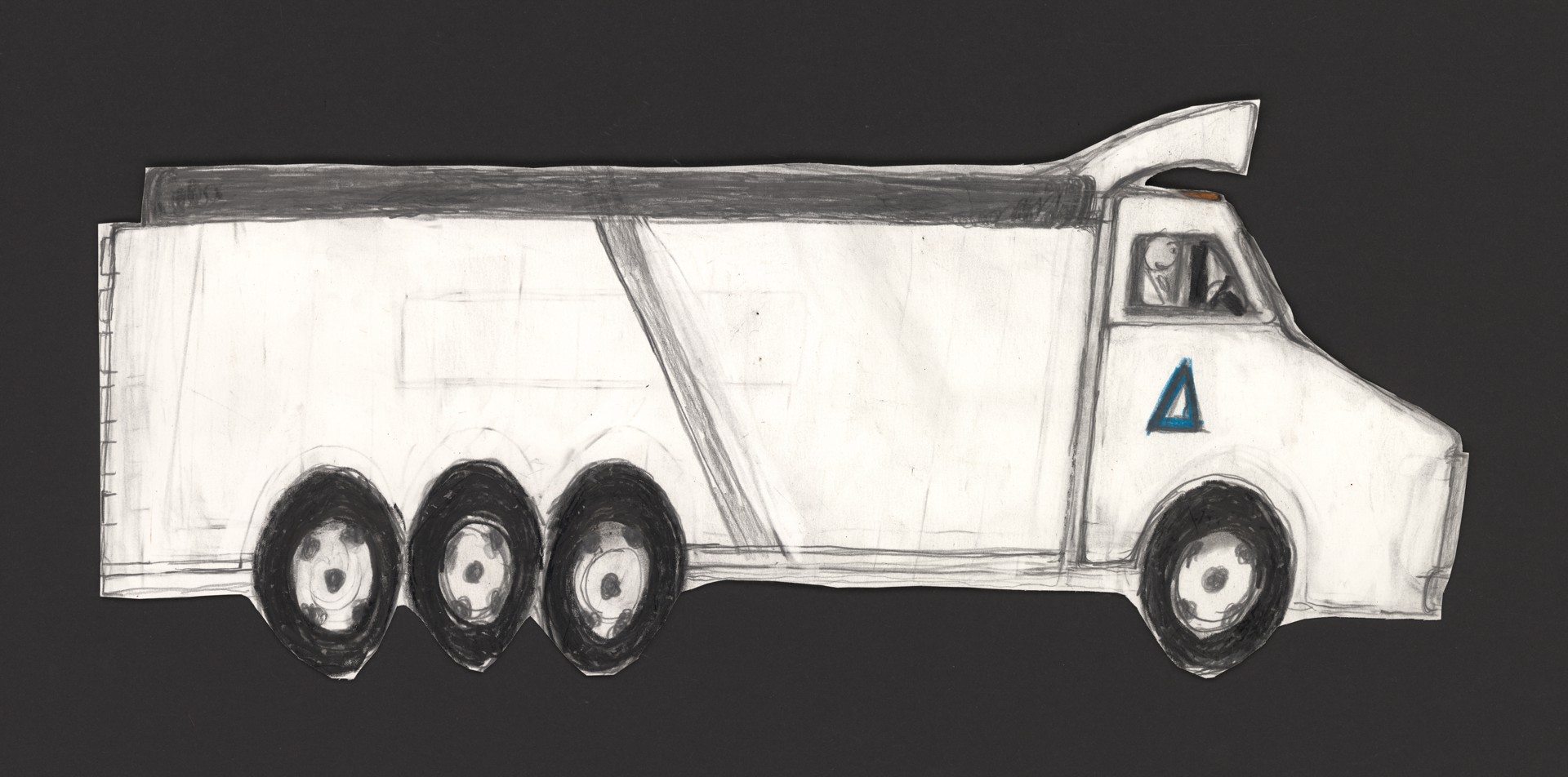 White Truck with Triangle by Michael Haynes