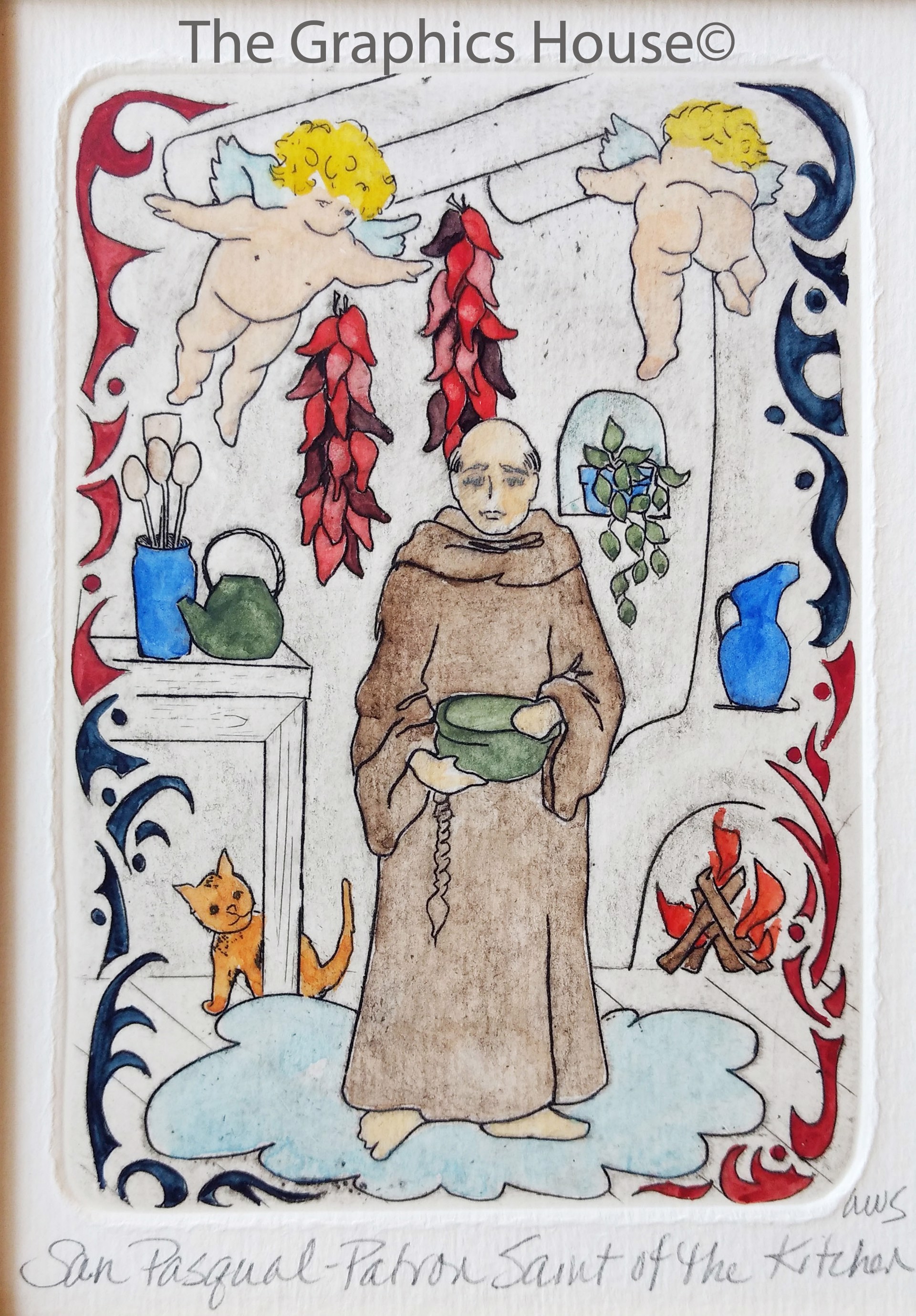 San Pasqual, Patron Saint of the Kitchen (unframed) by Anne Sawyer