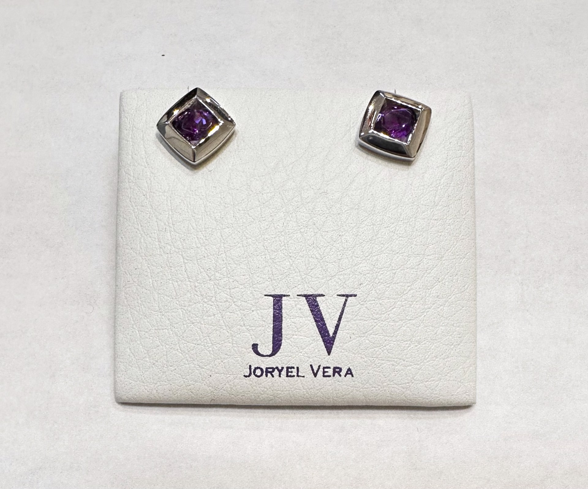 Earrings - Amethyst Squares by Joryel Vera