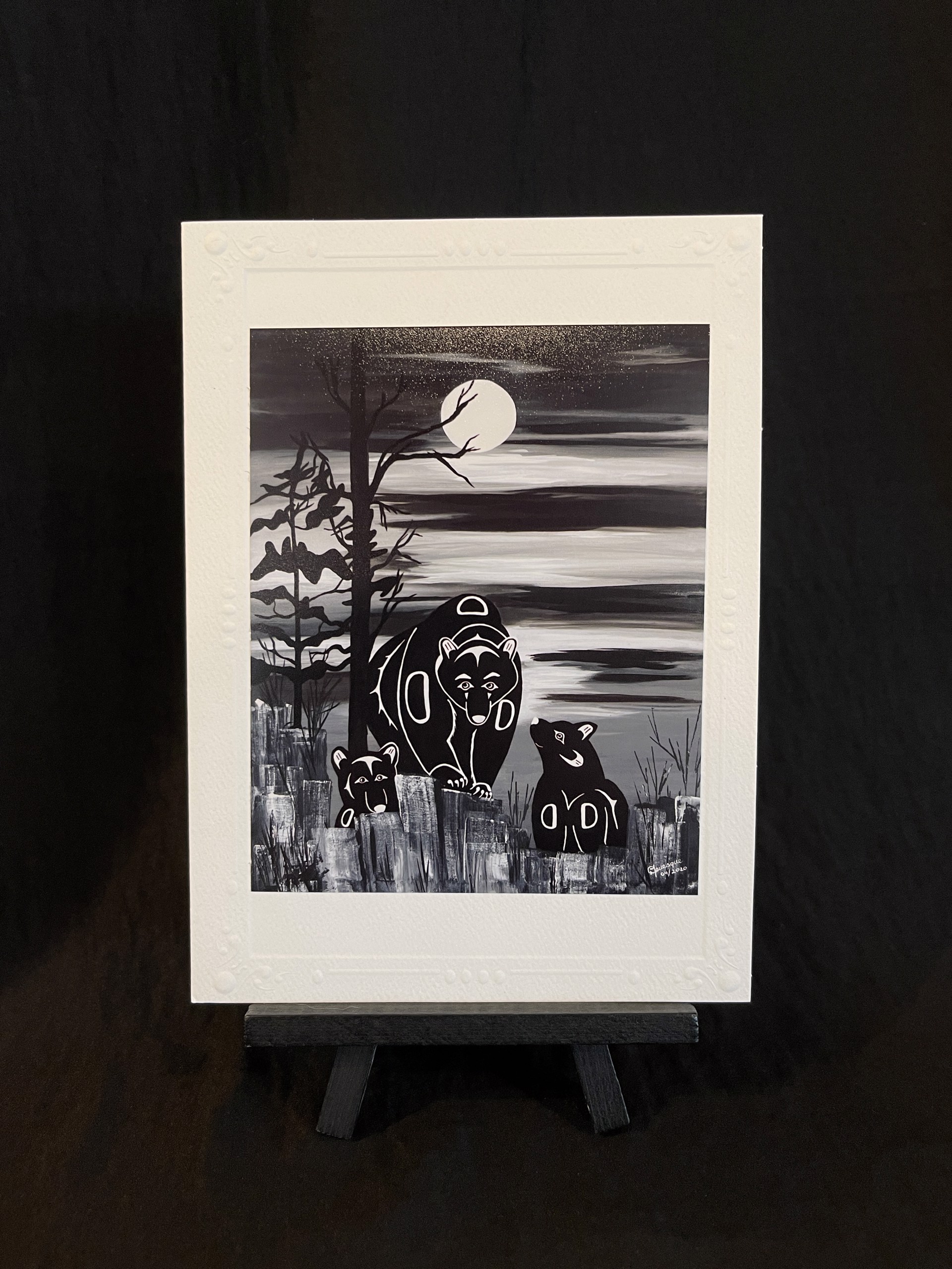 Art Card - Bear with Cubs by Diane Levesque