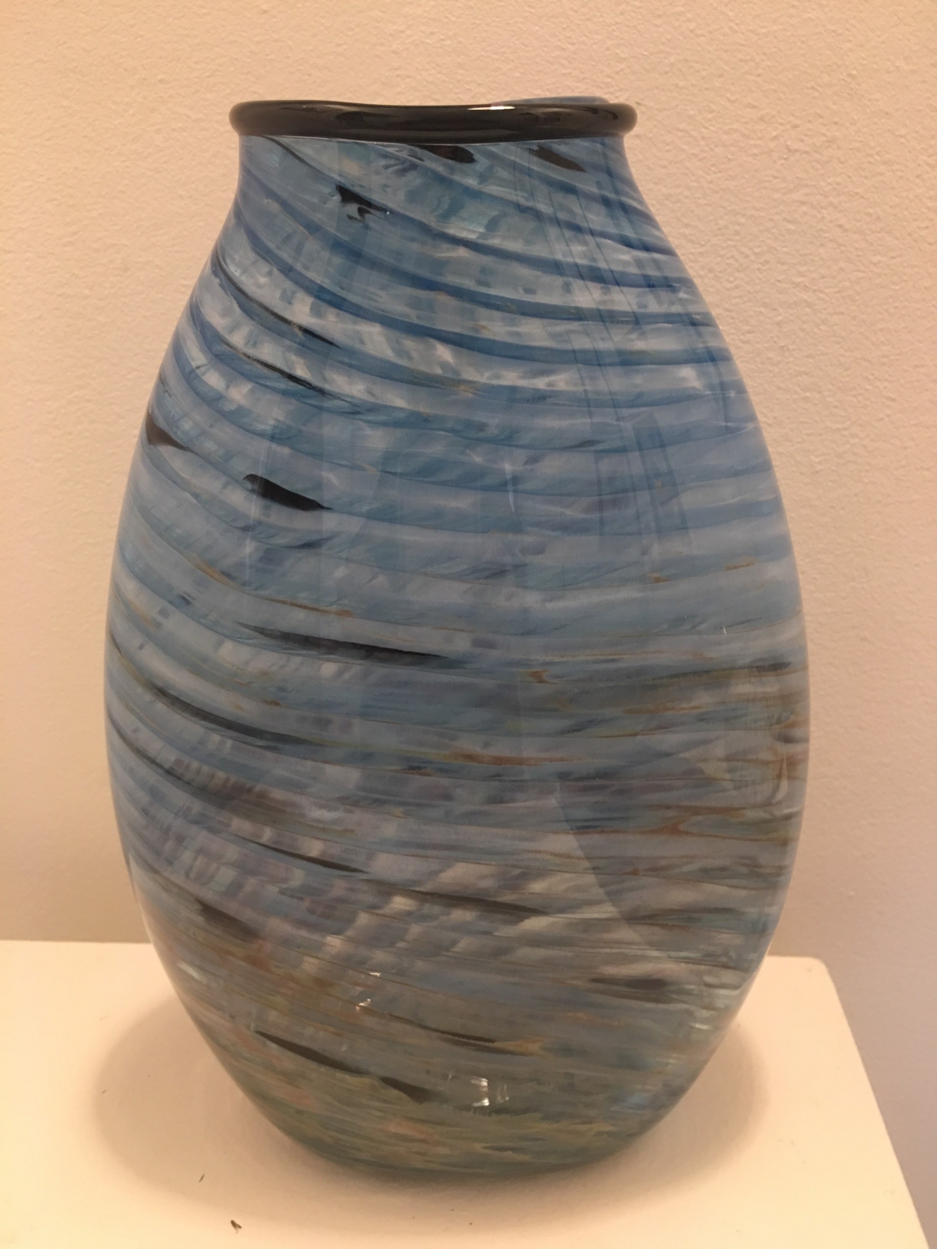 Ocean Blue Flat Vase by Devan Cole