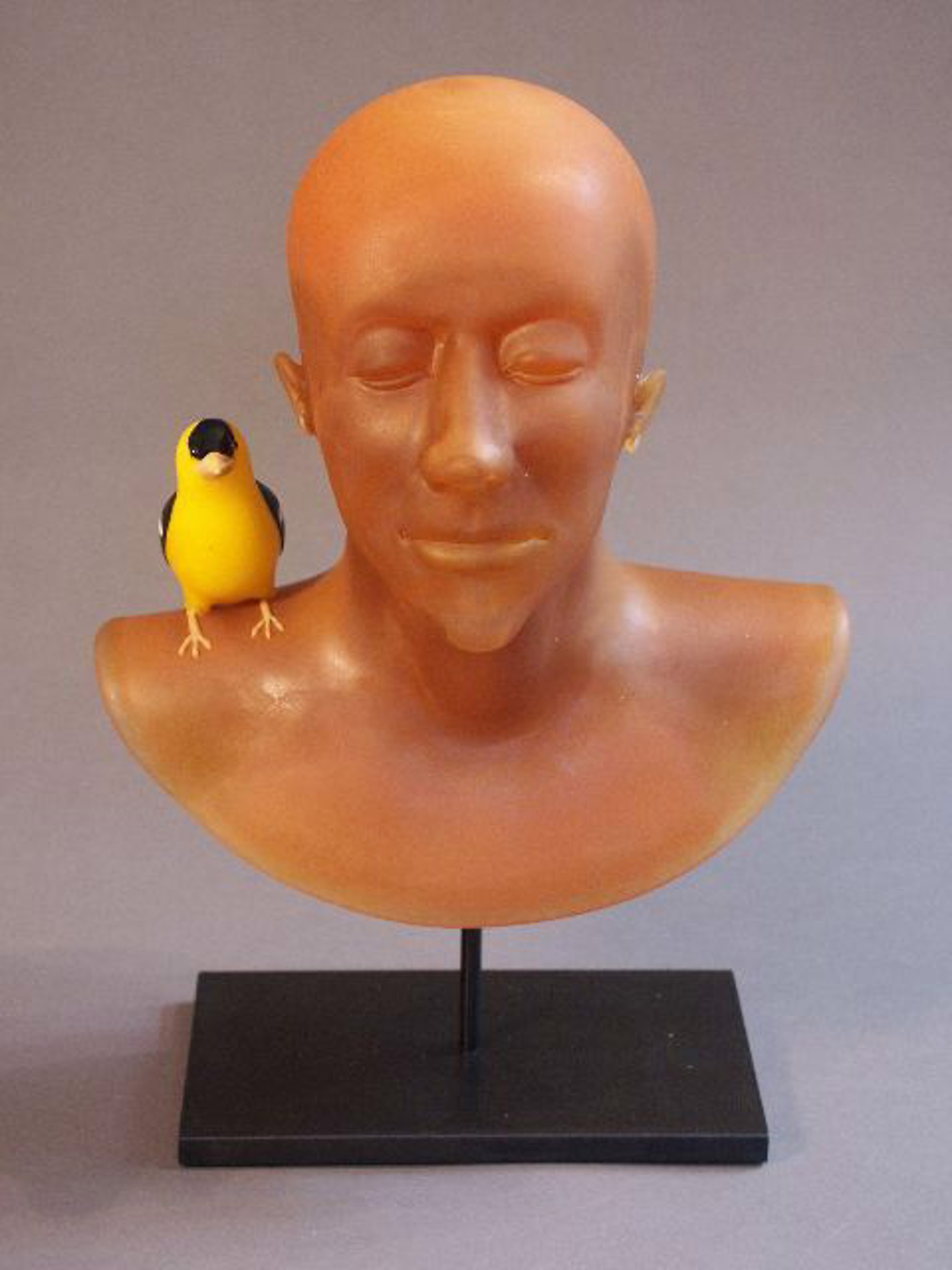 BUST WITH GOLDFINCH by Ross Richmond
