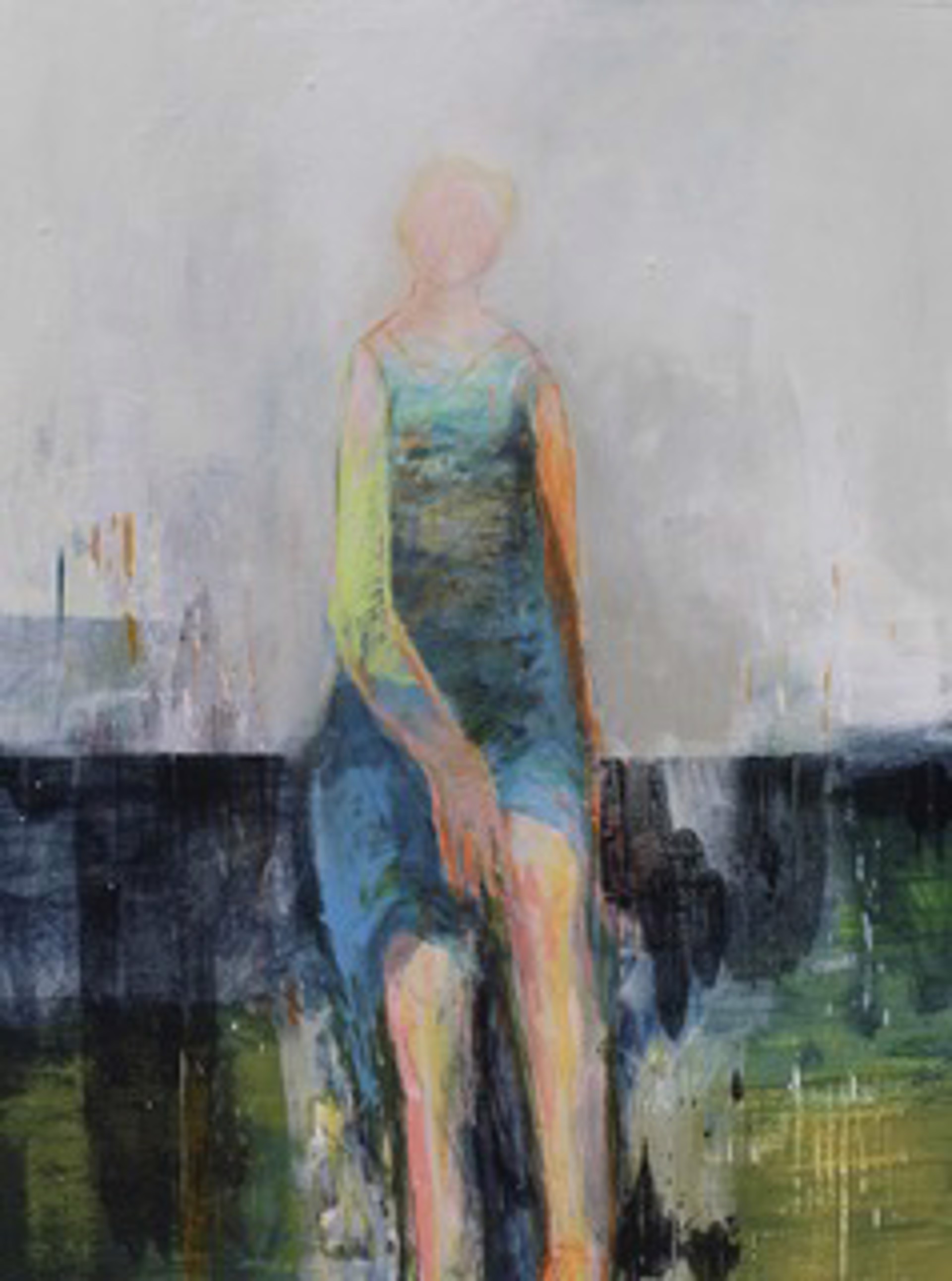 Figure with Blue Dress by Brigitte McReynolds