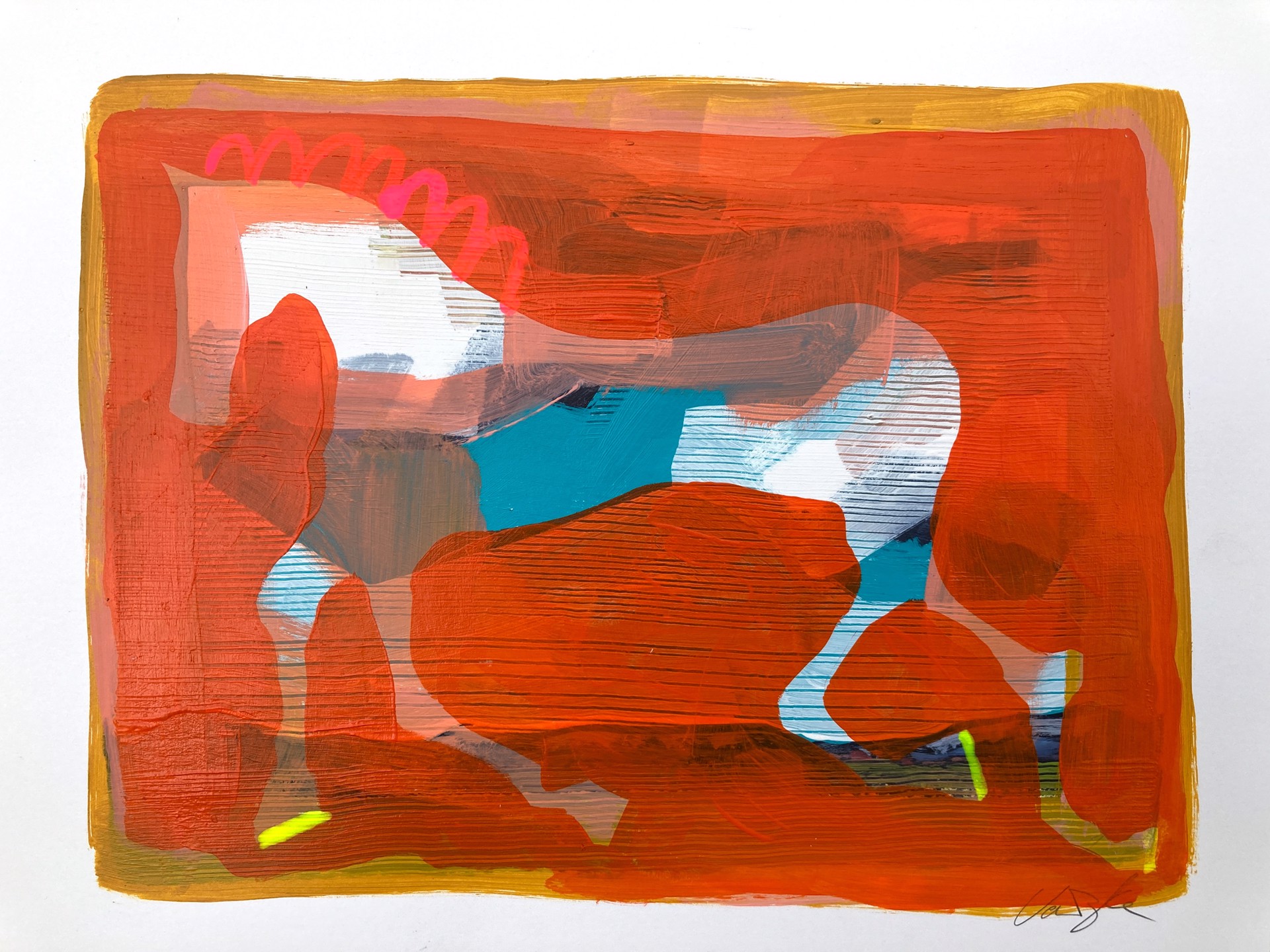 Teal Horse with Pink Mane by Rachael Van Dyke