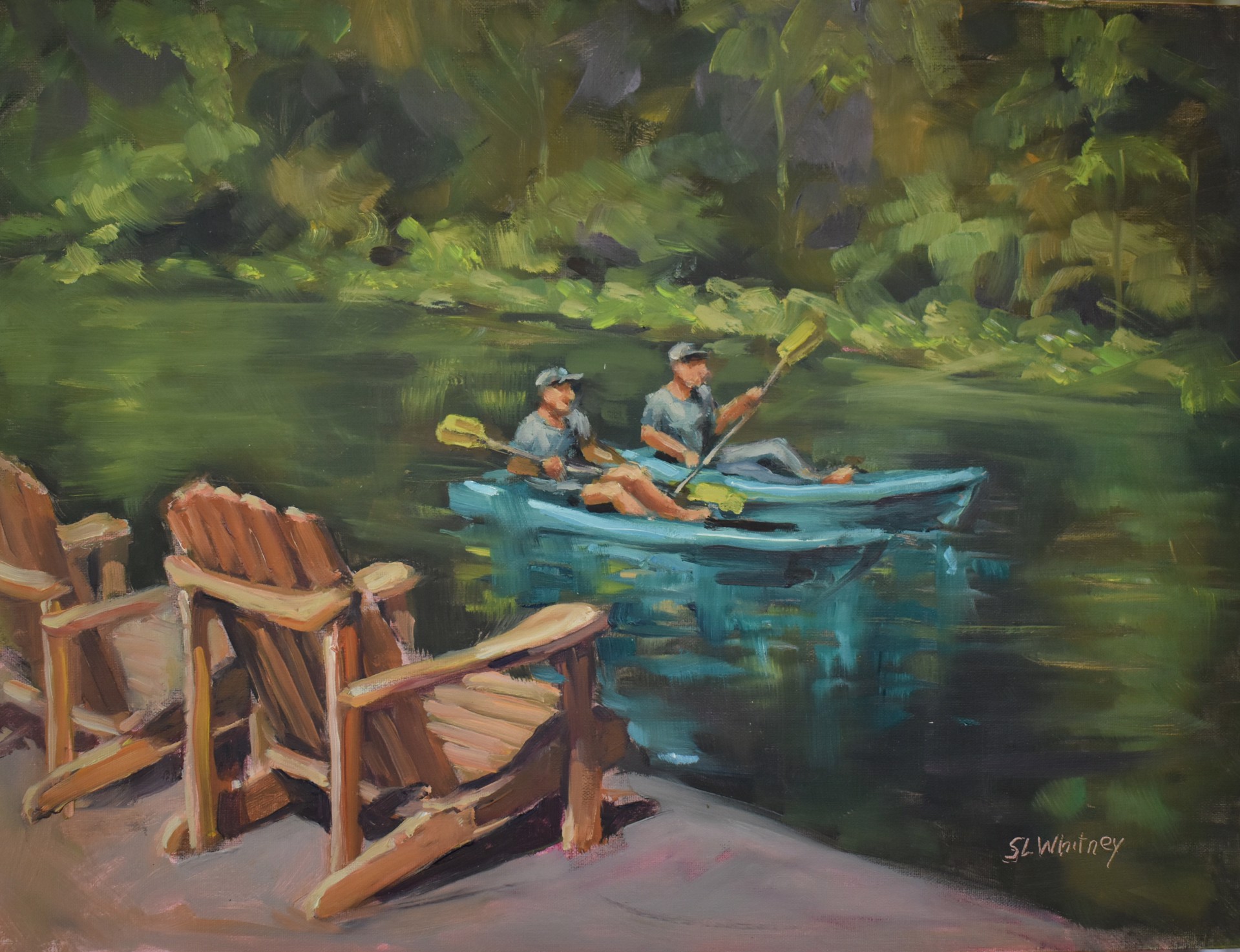 Two Kayakers by Sherry Whitney