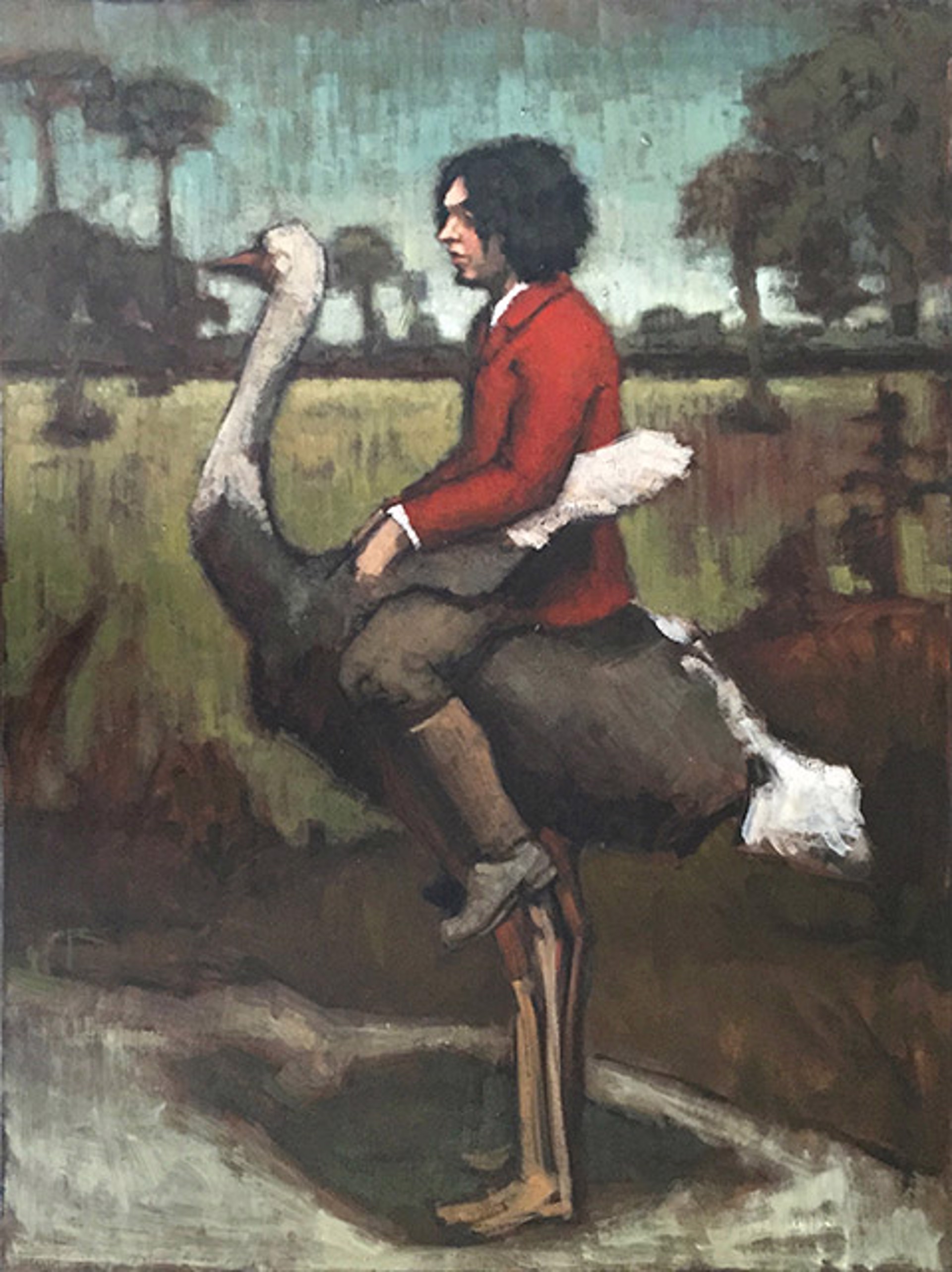 Strong Bird Carrying Young Gentleman by Paula Rubino