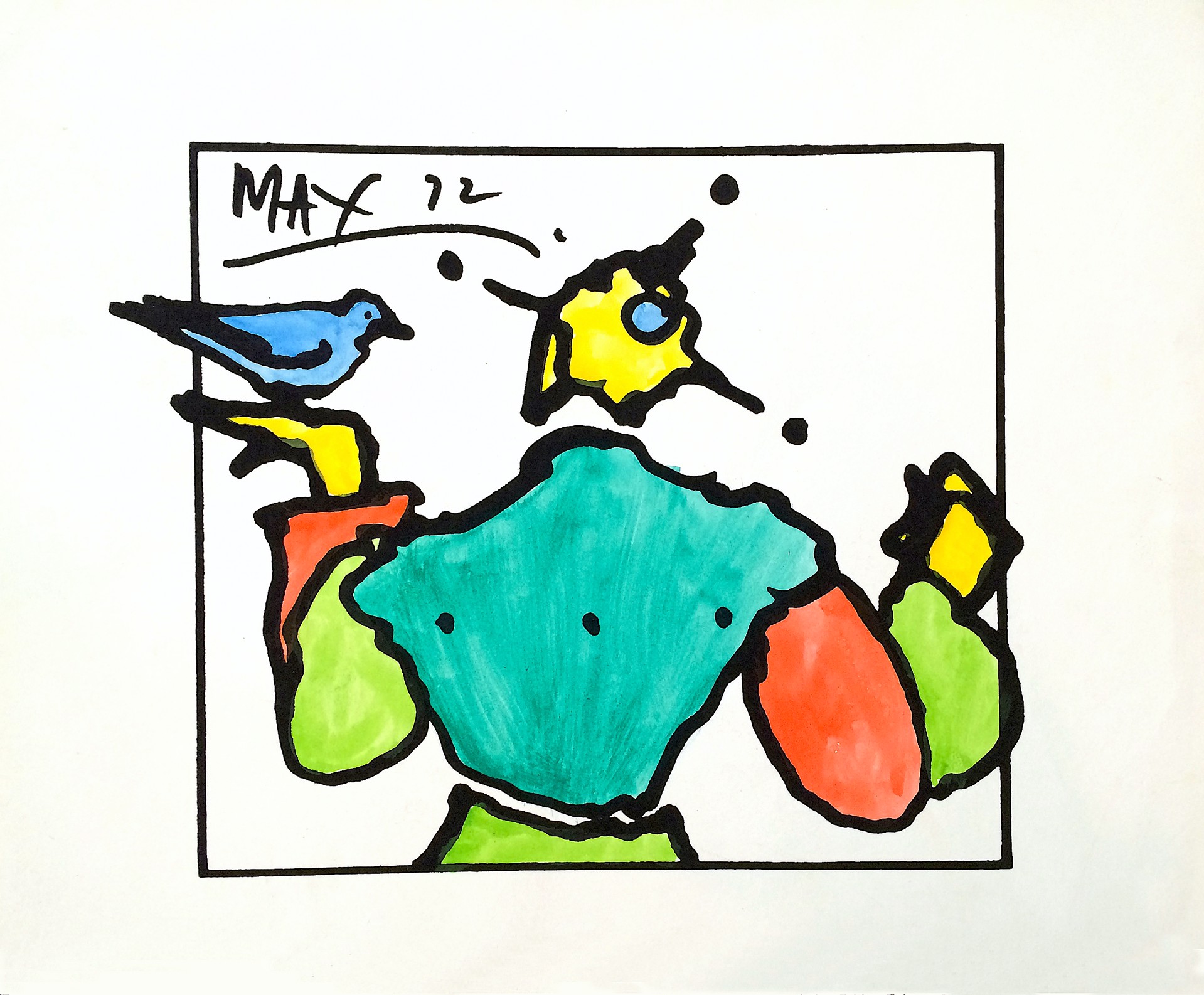 Harlequin with Dove by Peter Max
