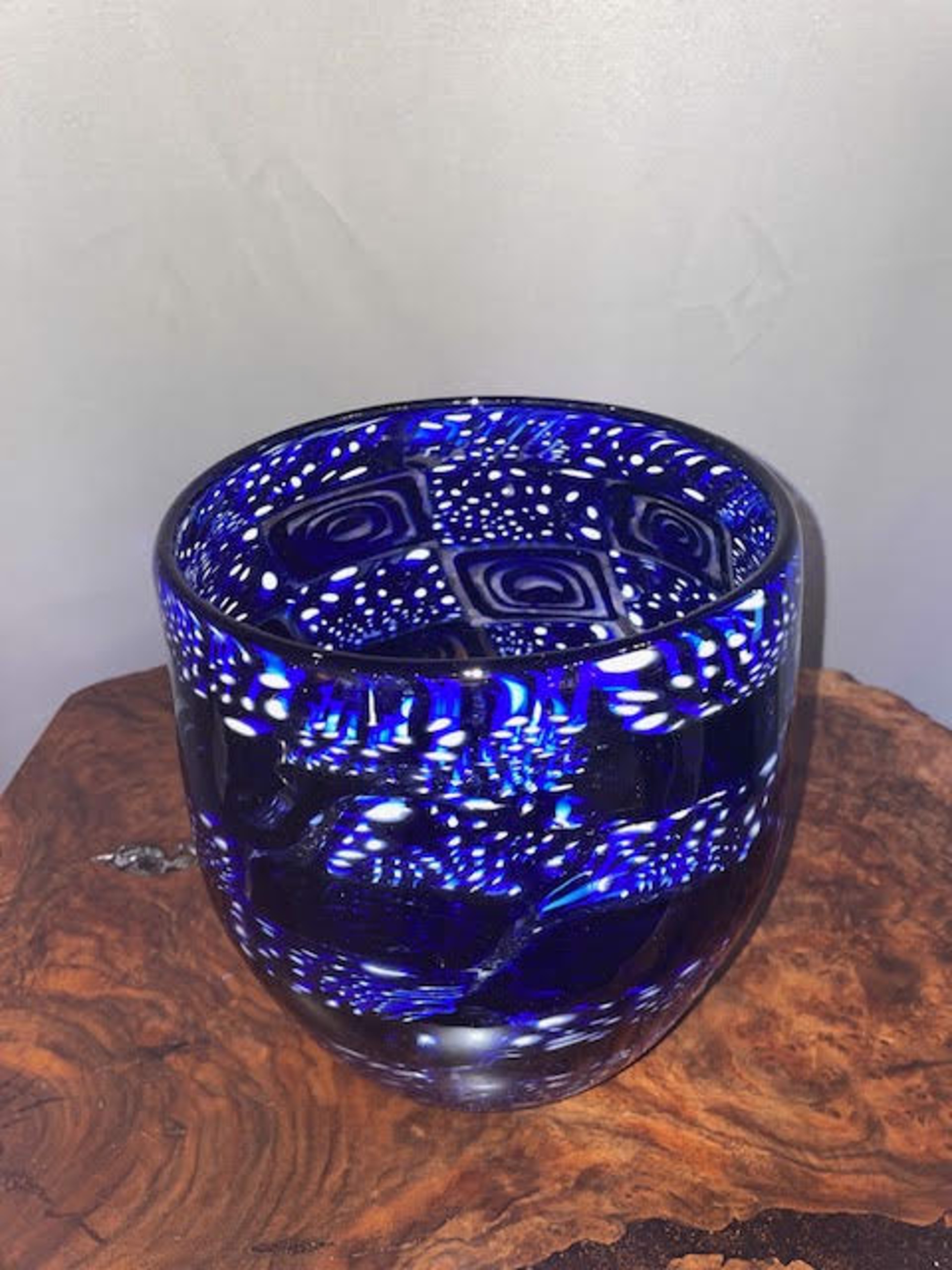 Blue Spiral Detailed Bowl by John Glass