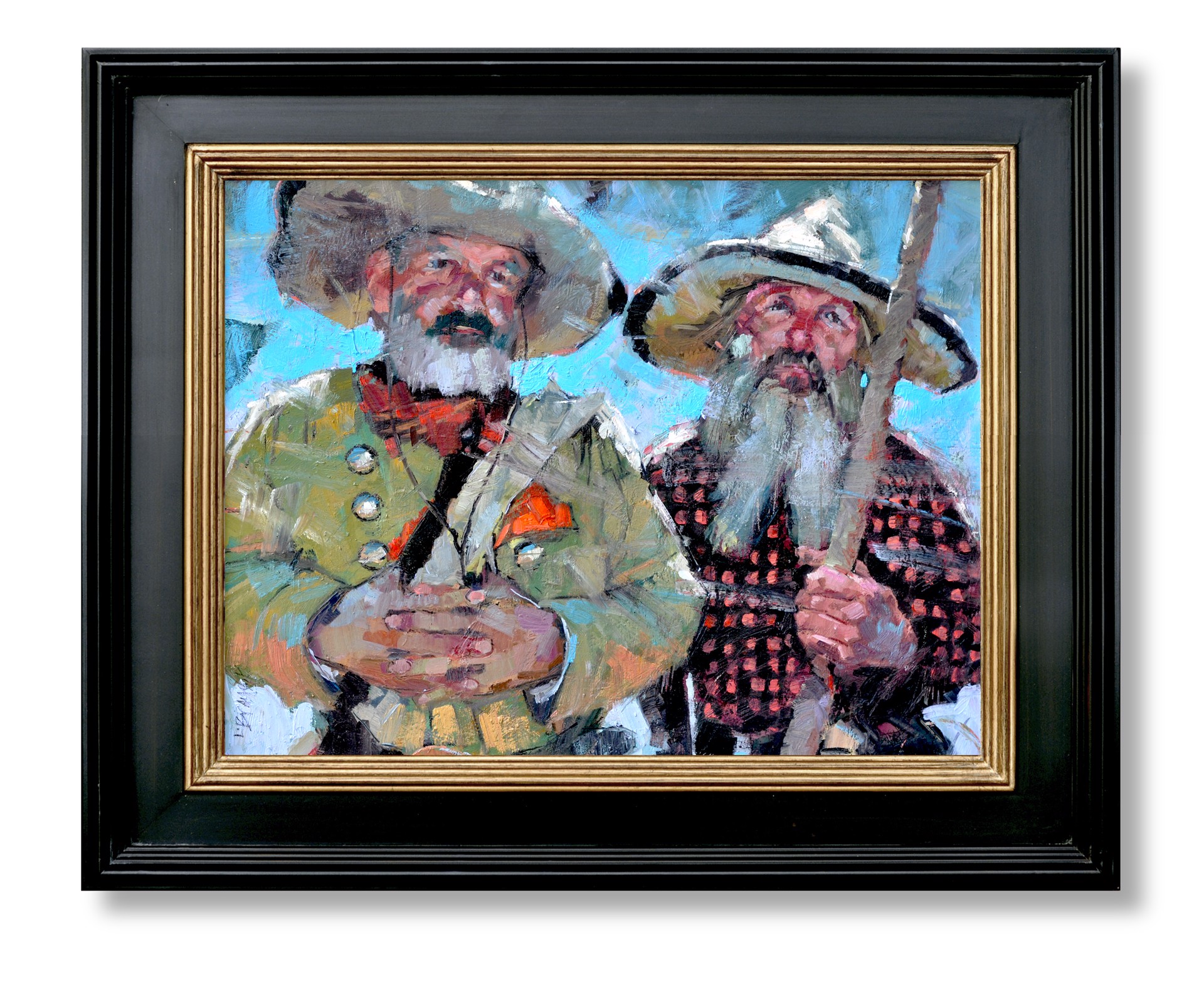 Two Guys with Big Hats by Lon Brauer