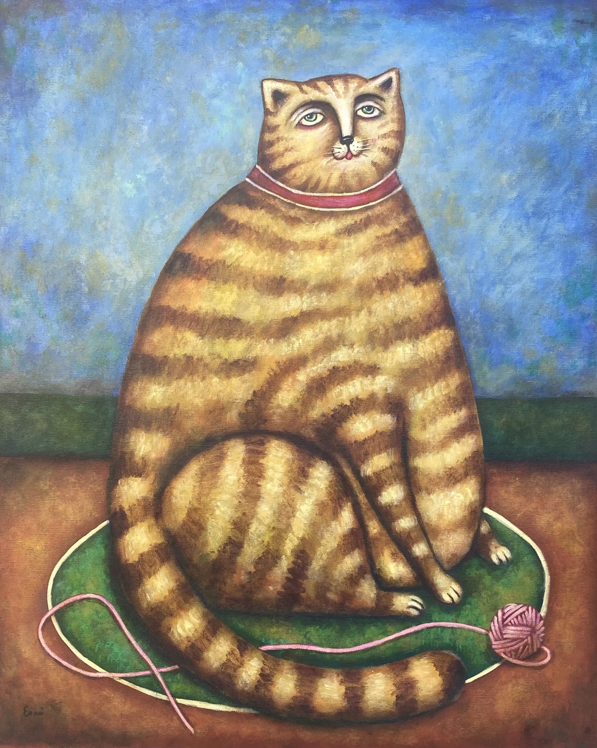 Cat with Yarn by Esau Andrade