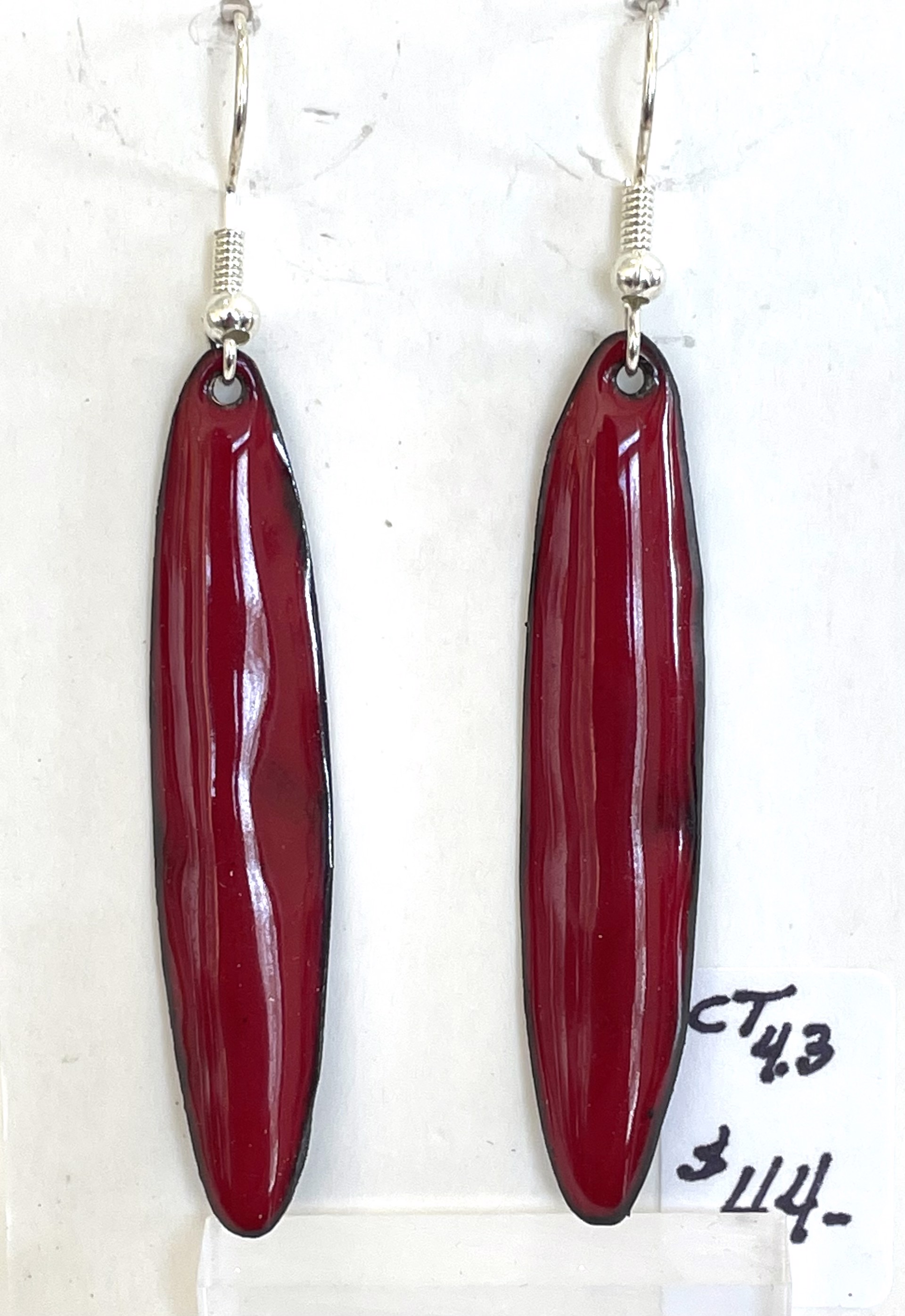 CT 4.3 Red Earrings Long by Cathy Talbot