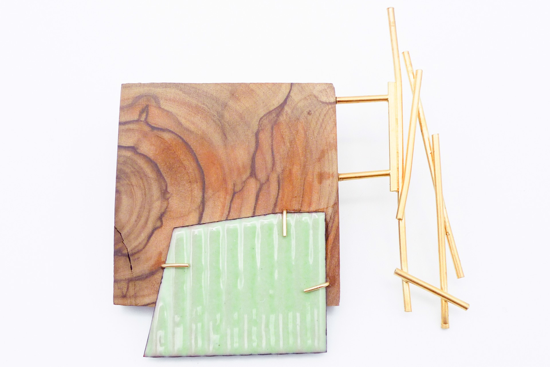 Bamboo Scaffold Brooch by Lauren Markley