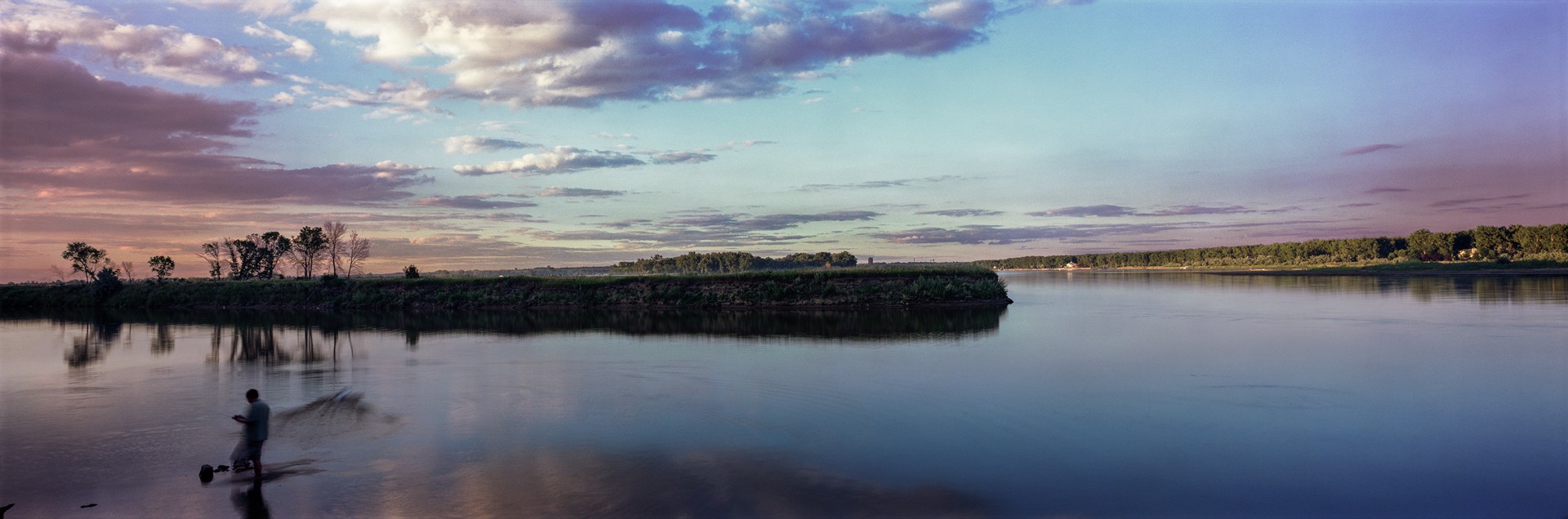 The Confluence of the Knife & Missouri Rivers, Fort Lincoln, North Dakota by Lawrence McFarland