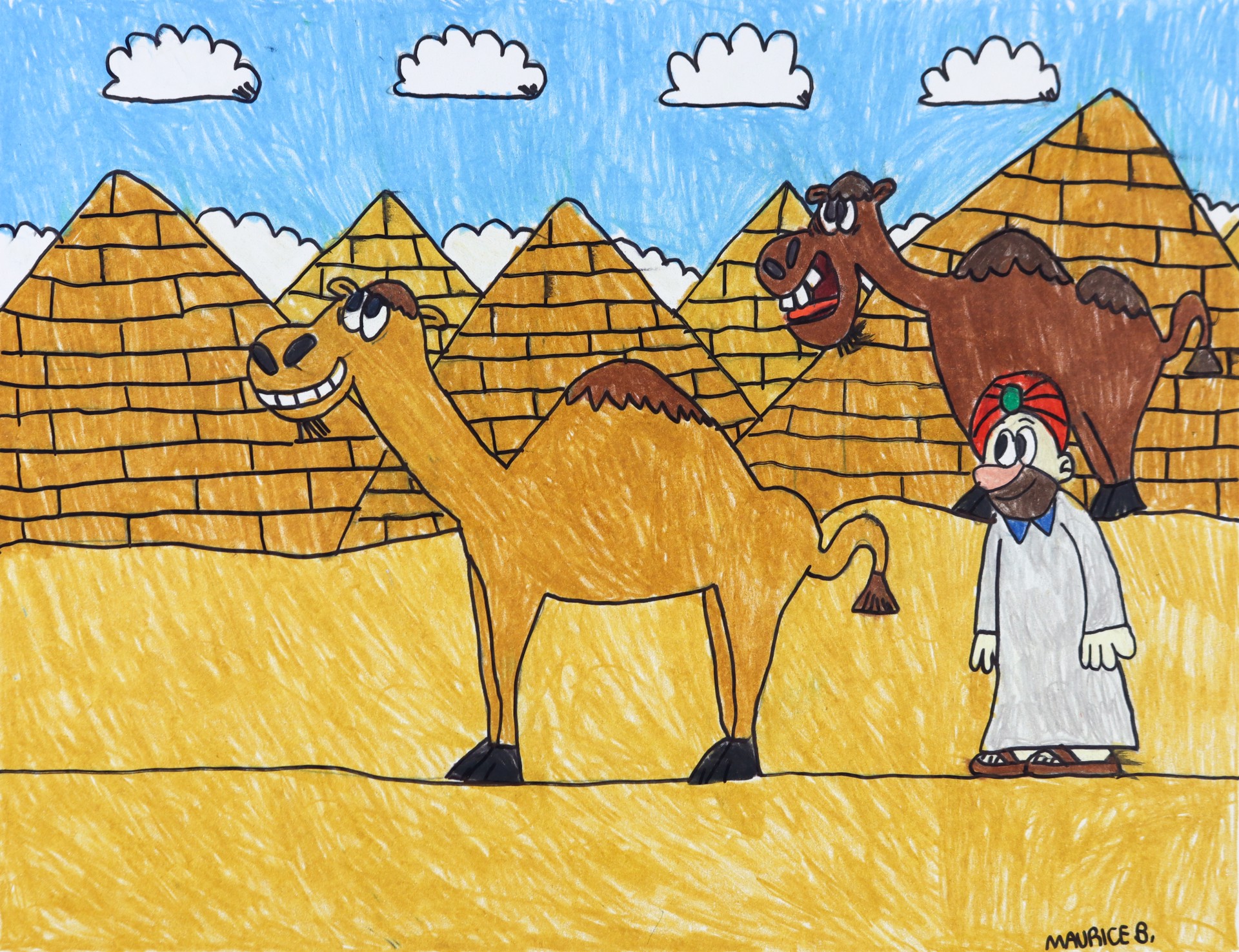 Camels in the Desert by Maurice Barnes