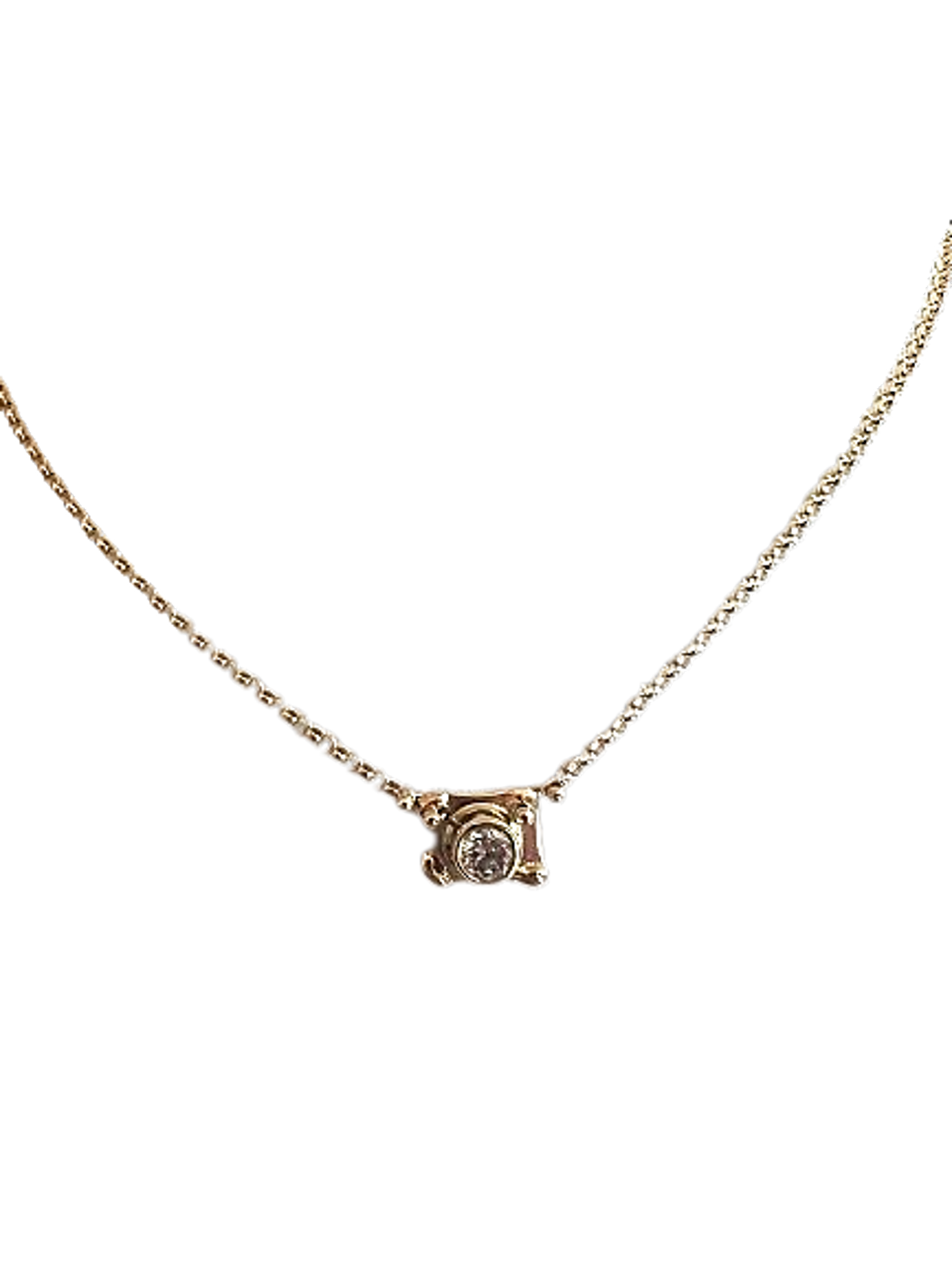 Solo Seashell Sparkle Necklace - 14k Gold & .25ct Lab-Grown Diamond by Kristen Baird