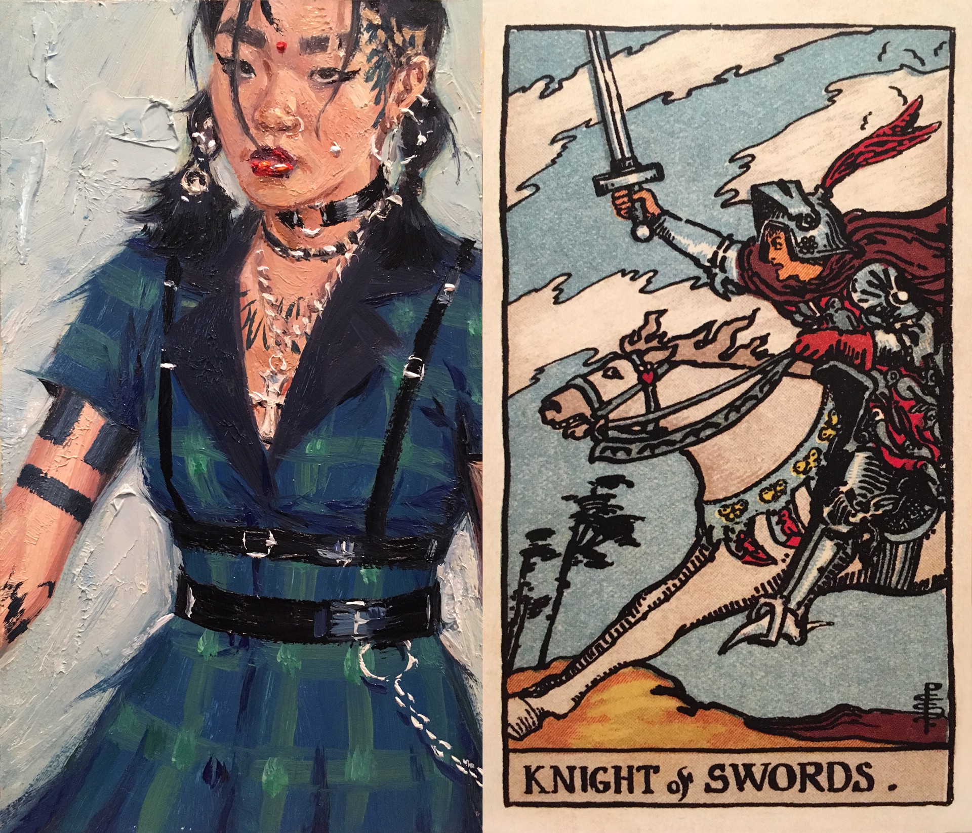 Tarot Card: Mai Sue & Knight of Swords by Vincent Giarrano