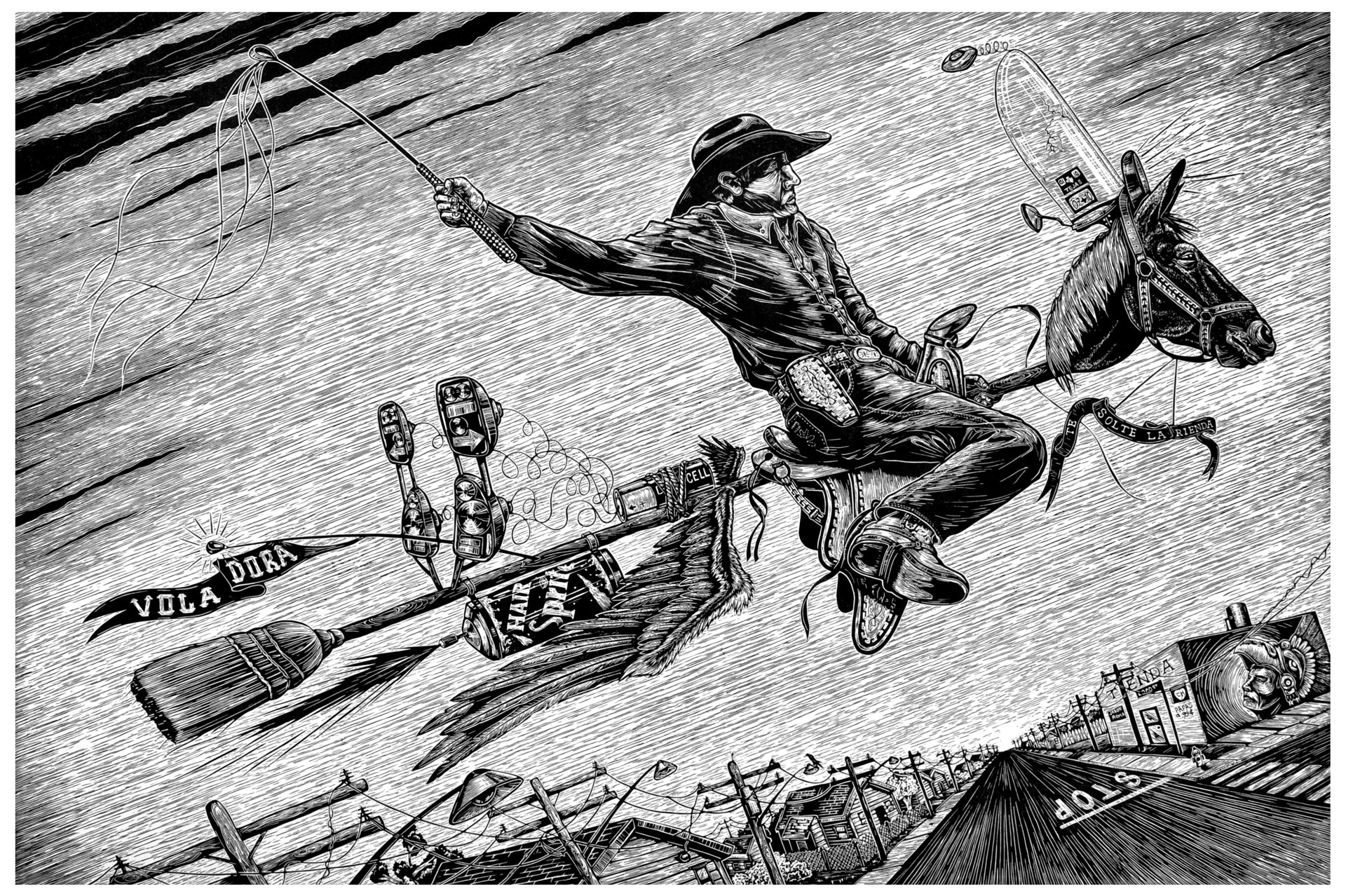 Montando a la Escoba Voladora (Riding the Flying Broom) by Juan de Dios Mora