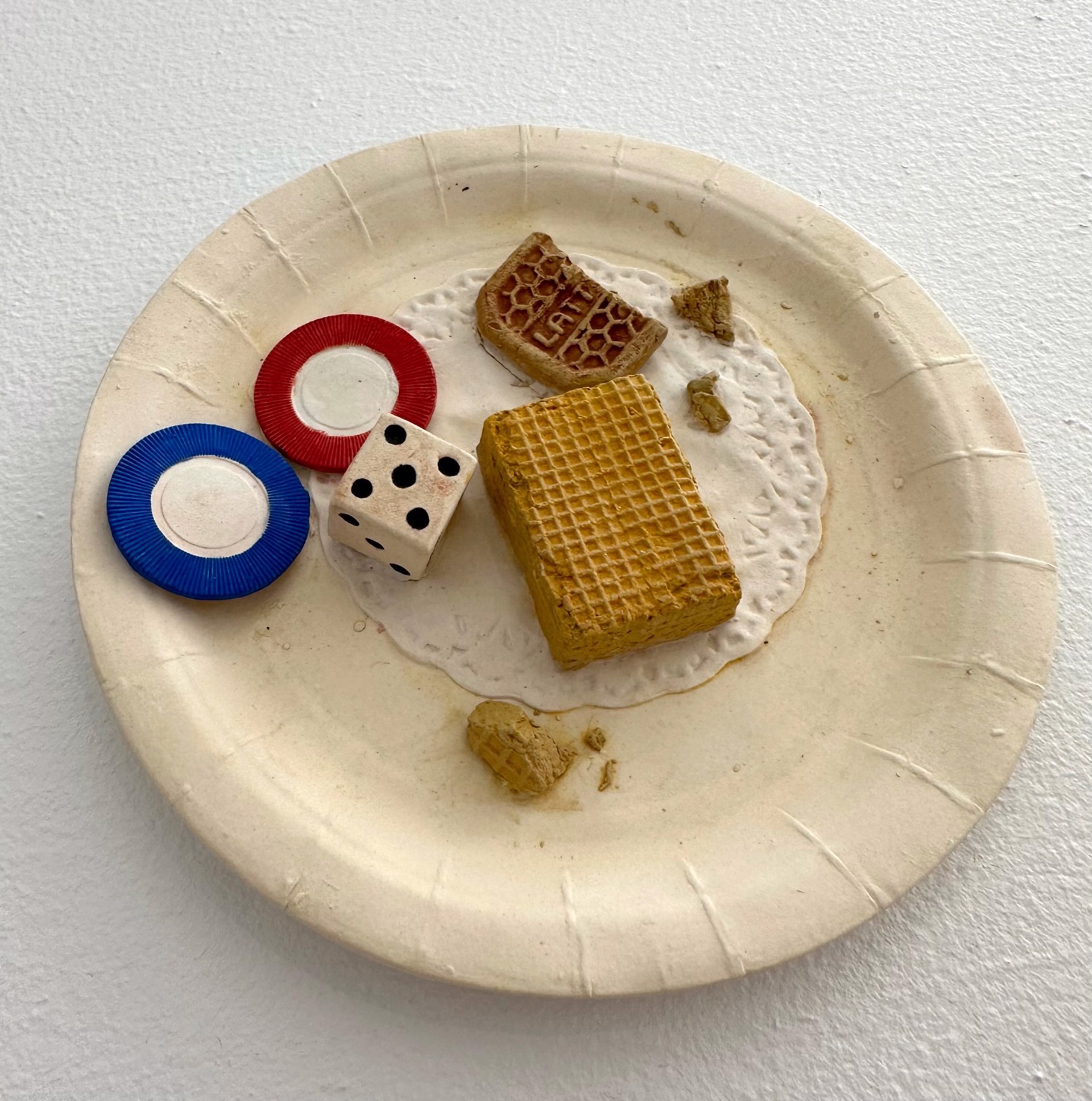 Paper Plate with Dice and Chip by Richard Shaw