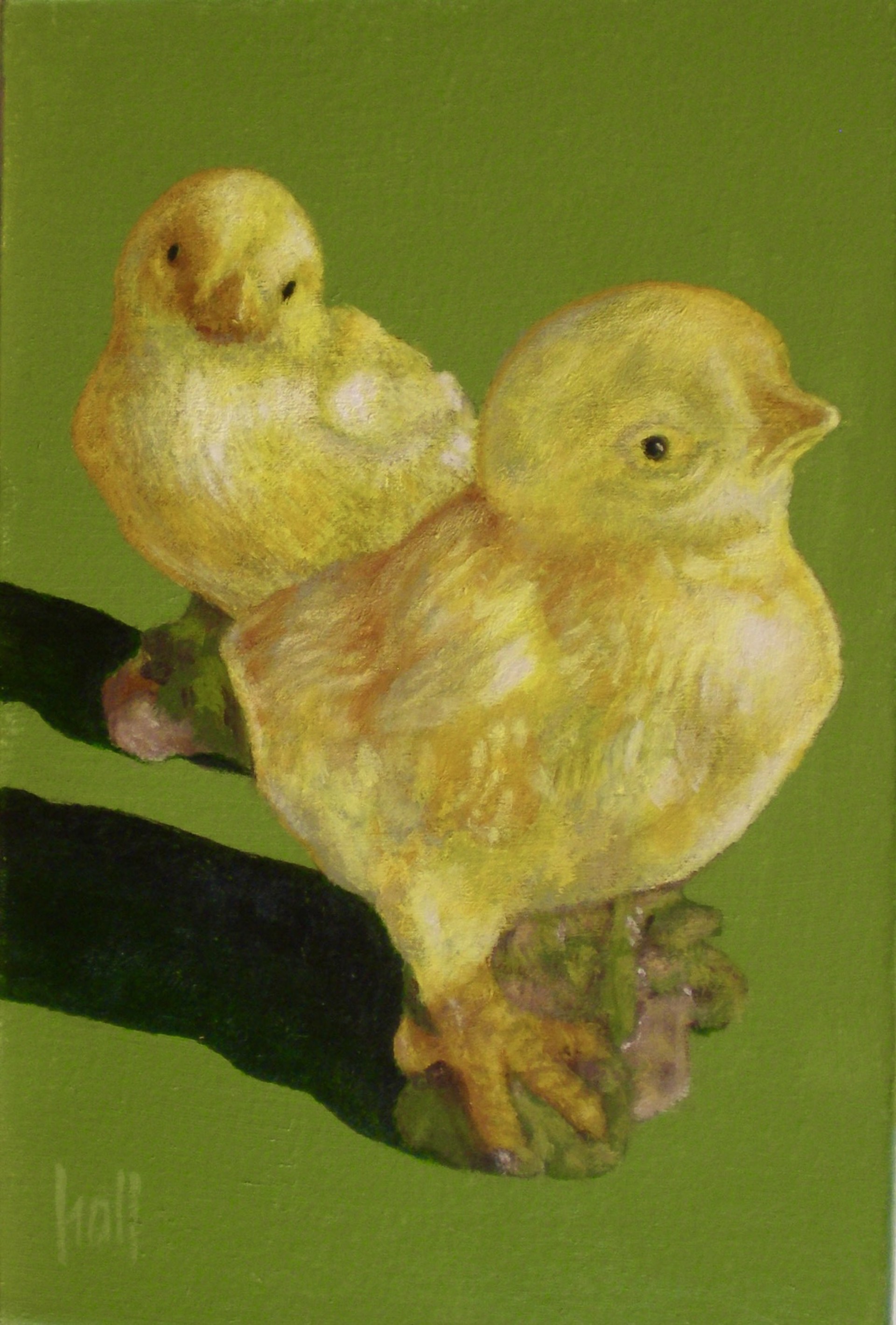 2 Chick Figurines by Wendy Hall