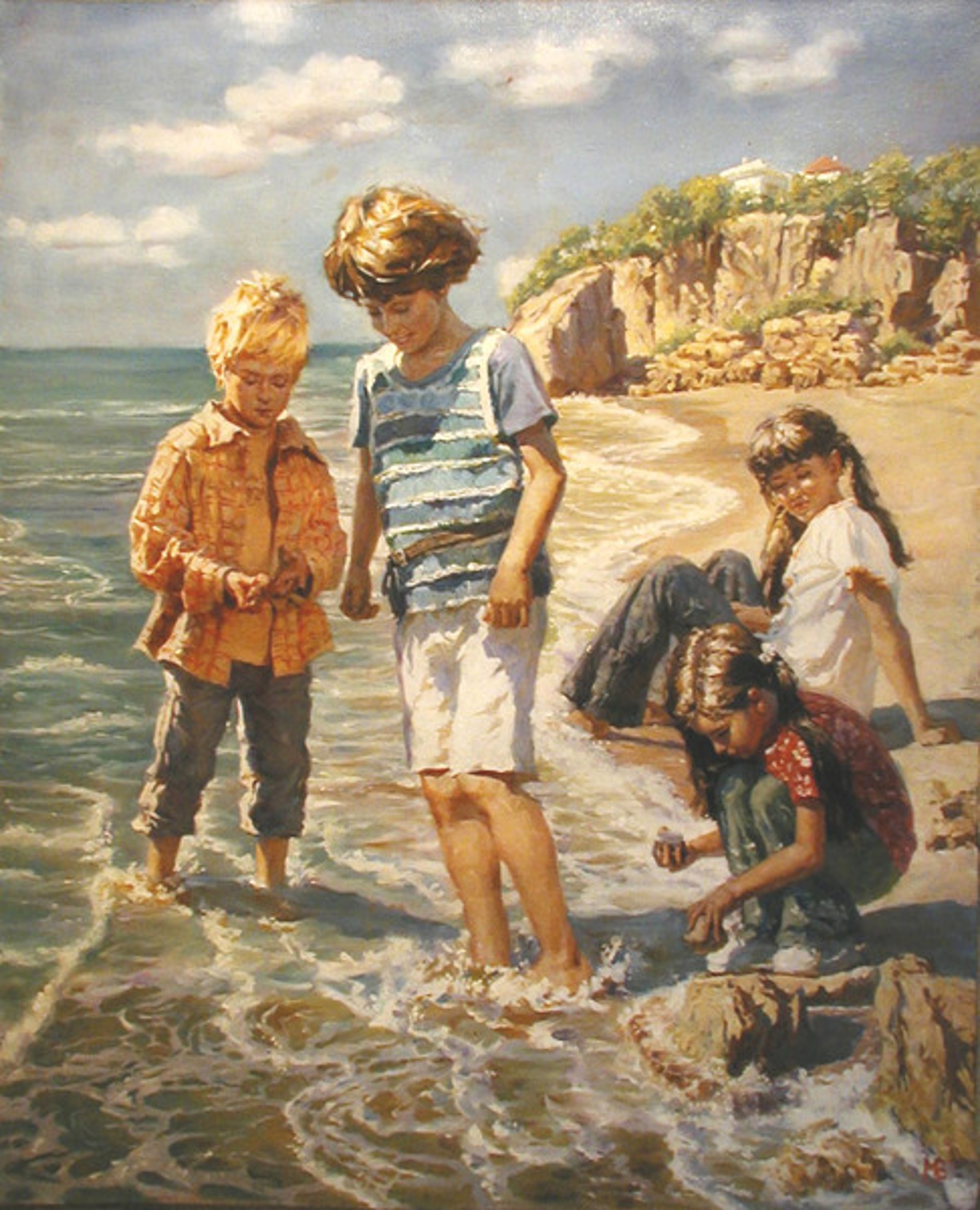 Playing at the Beach by Vyacheslav Morgun
