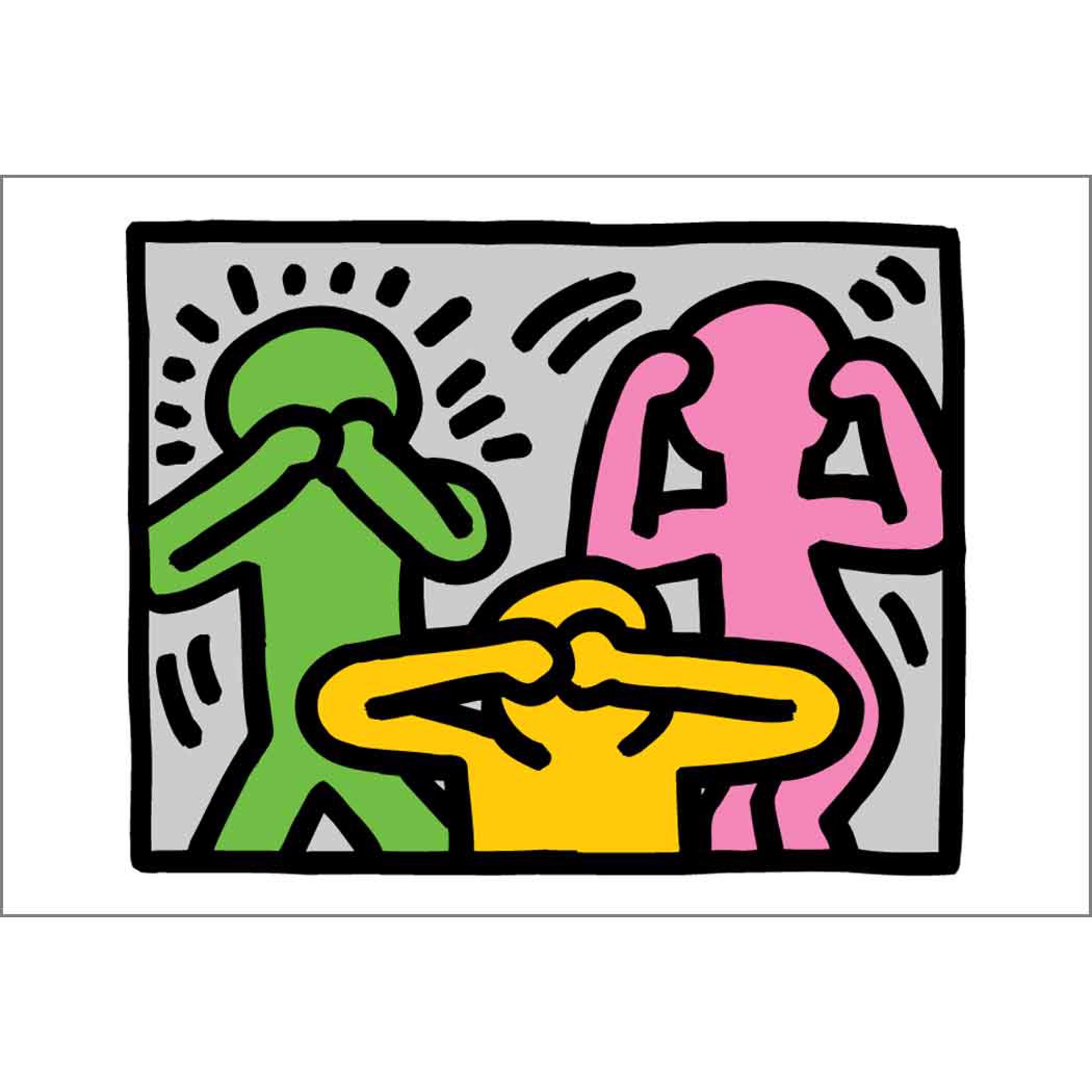 No Evil 2x3 Magnet by Keith Haring