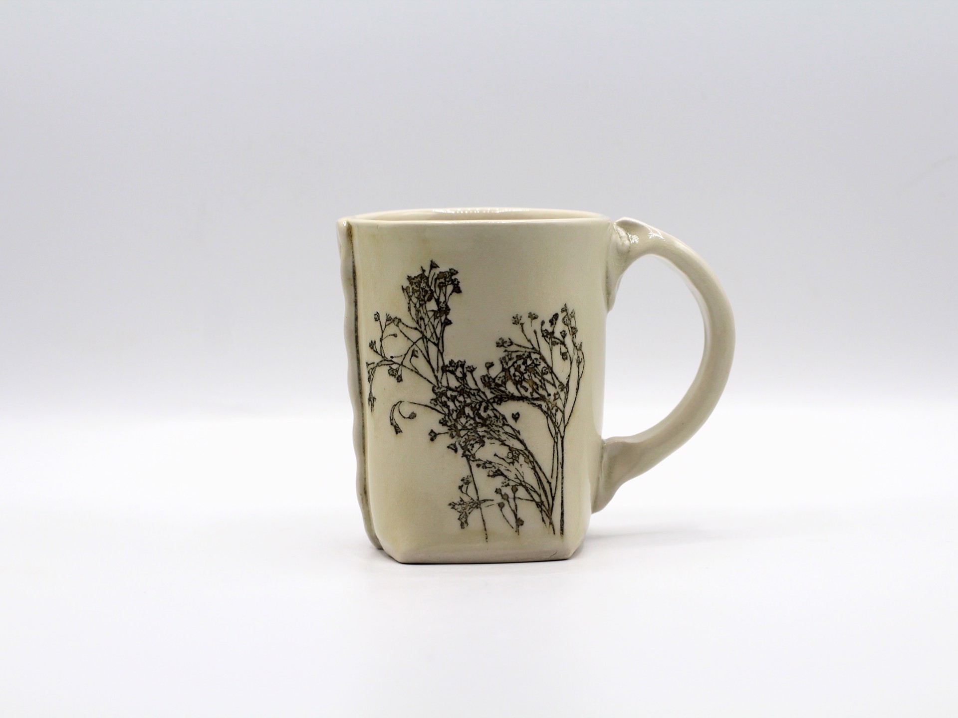 White Floral Mug by Colleen Deiss