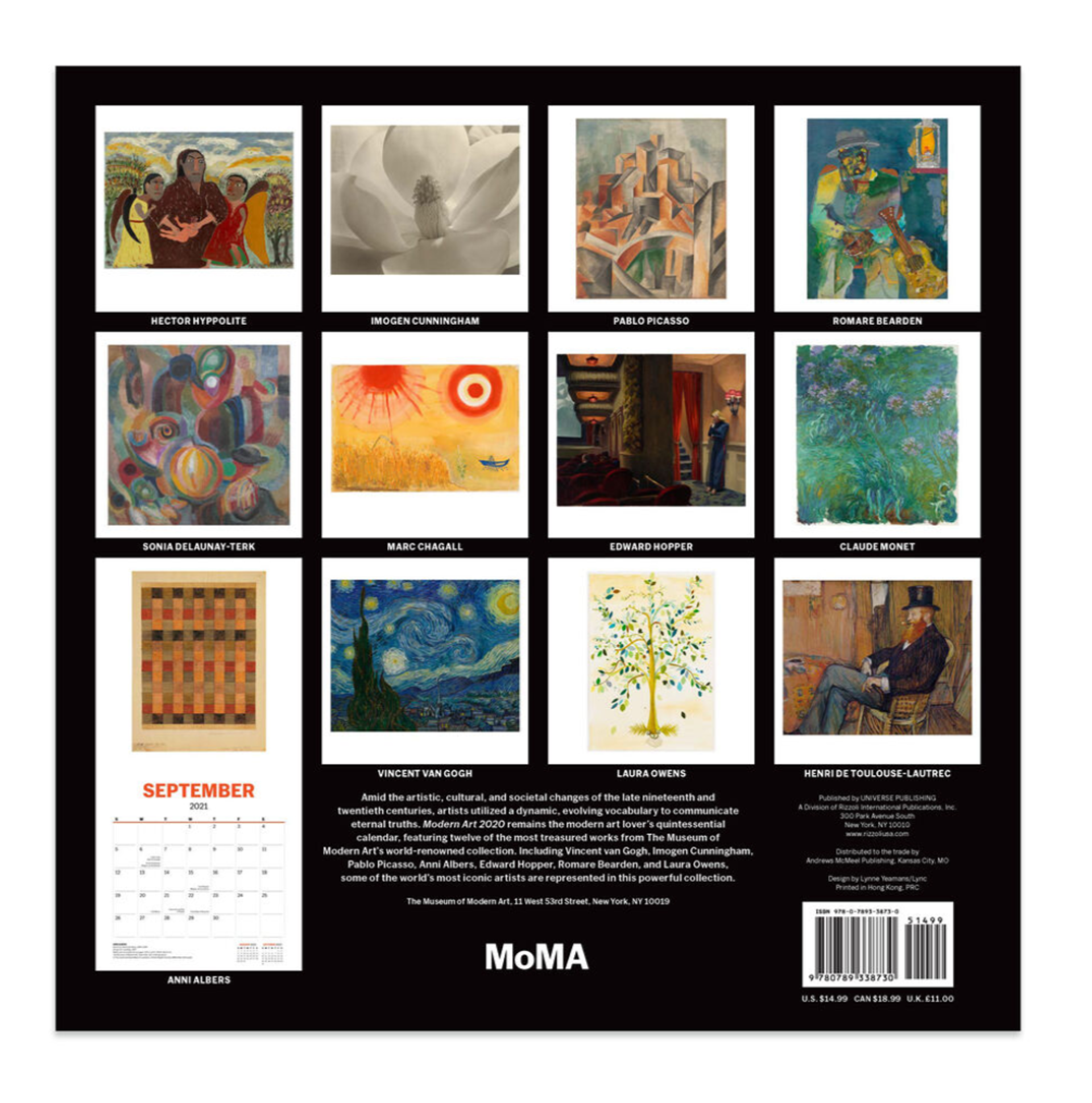 2021 MoMa Modern Art Wall Calendar