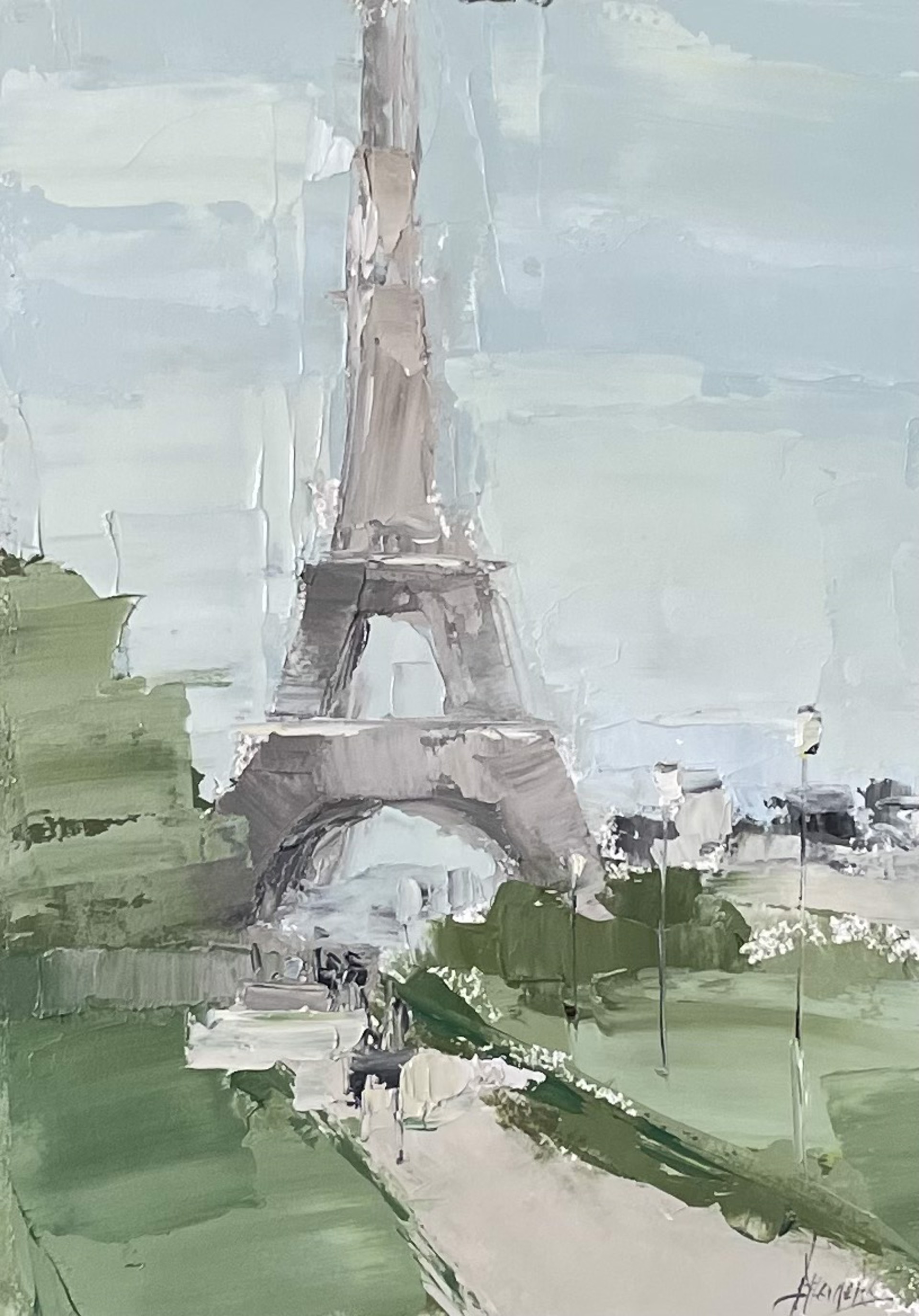 Visiting La Tour Eiffel  by Barbara Flowers