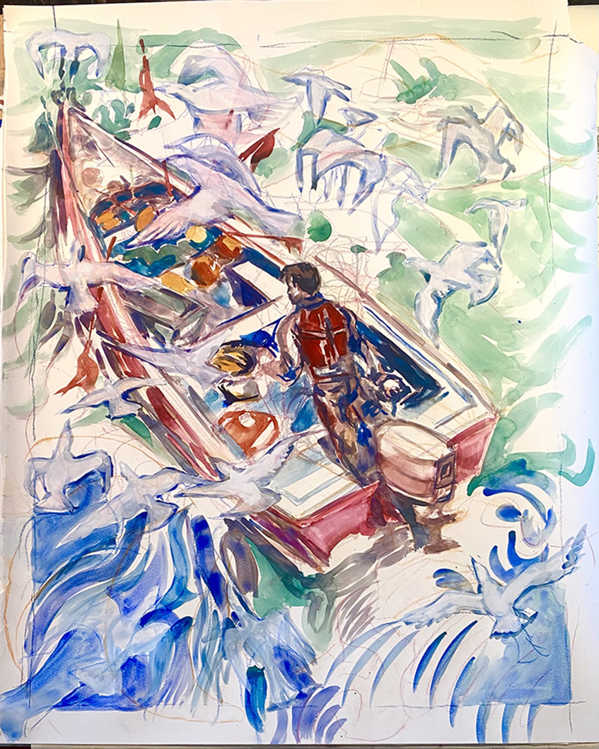 Lobster and Gulls by Mark Adams