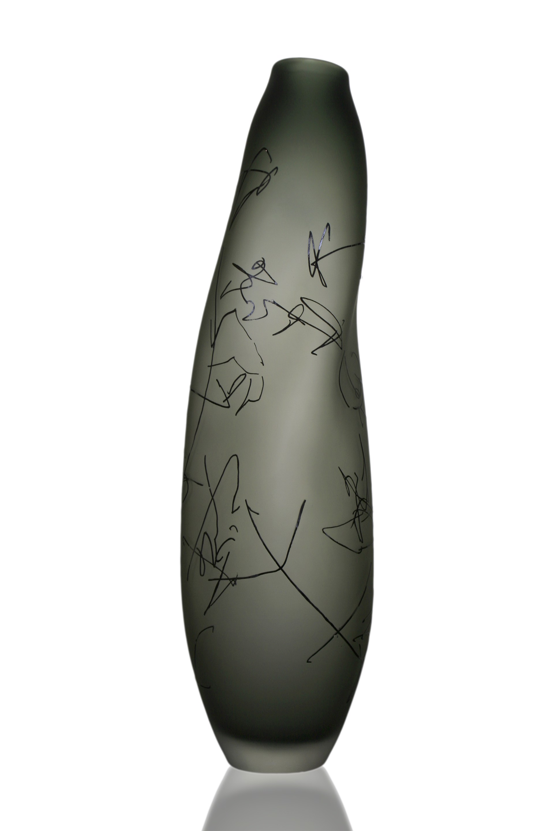 Neutral Grey Scribe Vase by The Goodman Studio
