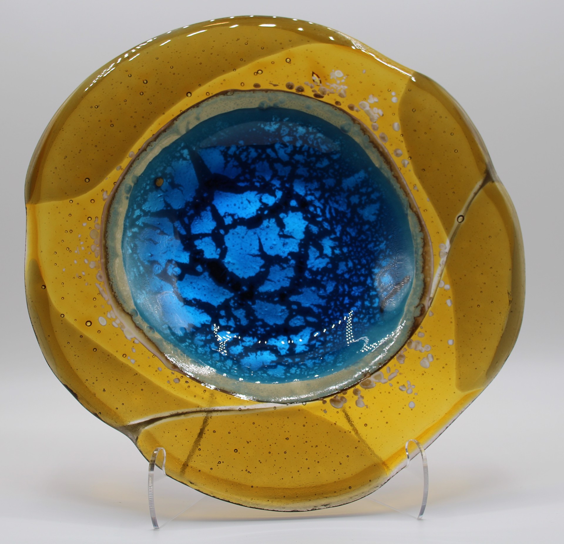 Thermal Puddle - Light 10" Bowl by Kathy Burk