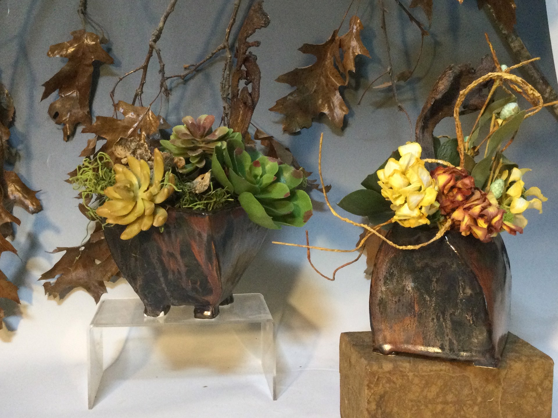 Ceramic Pot with Botanical Arrangement by Anna M. Elrod