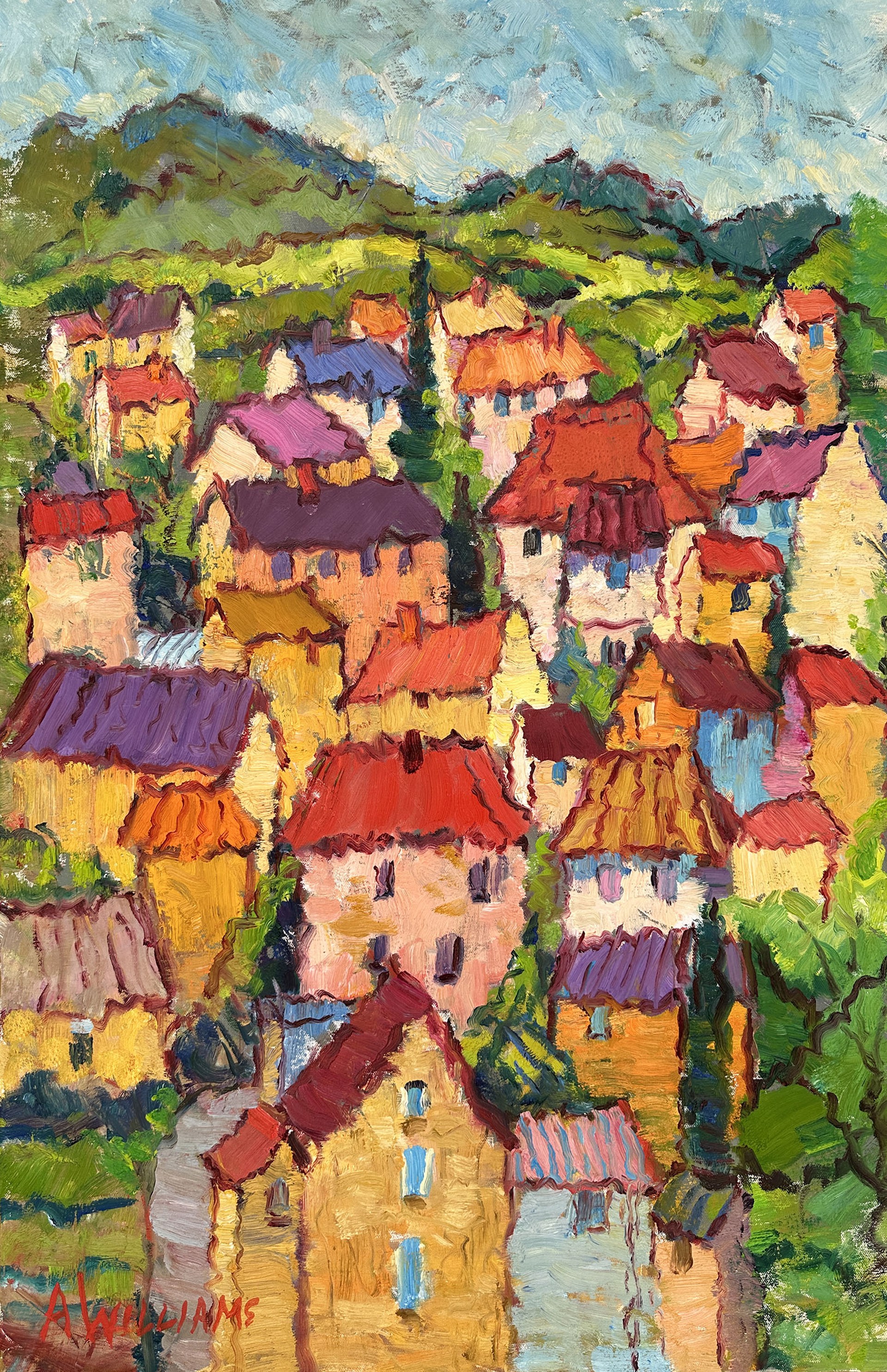 "Provence Rooftops" Original oil painting by Alice Williams.