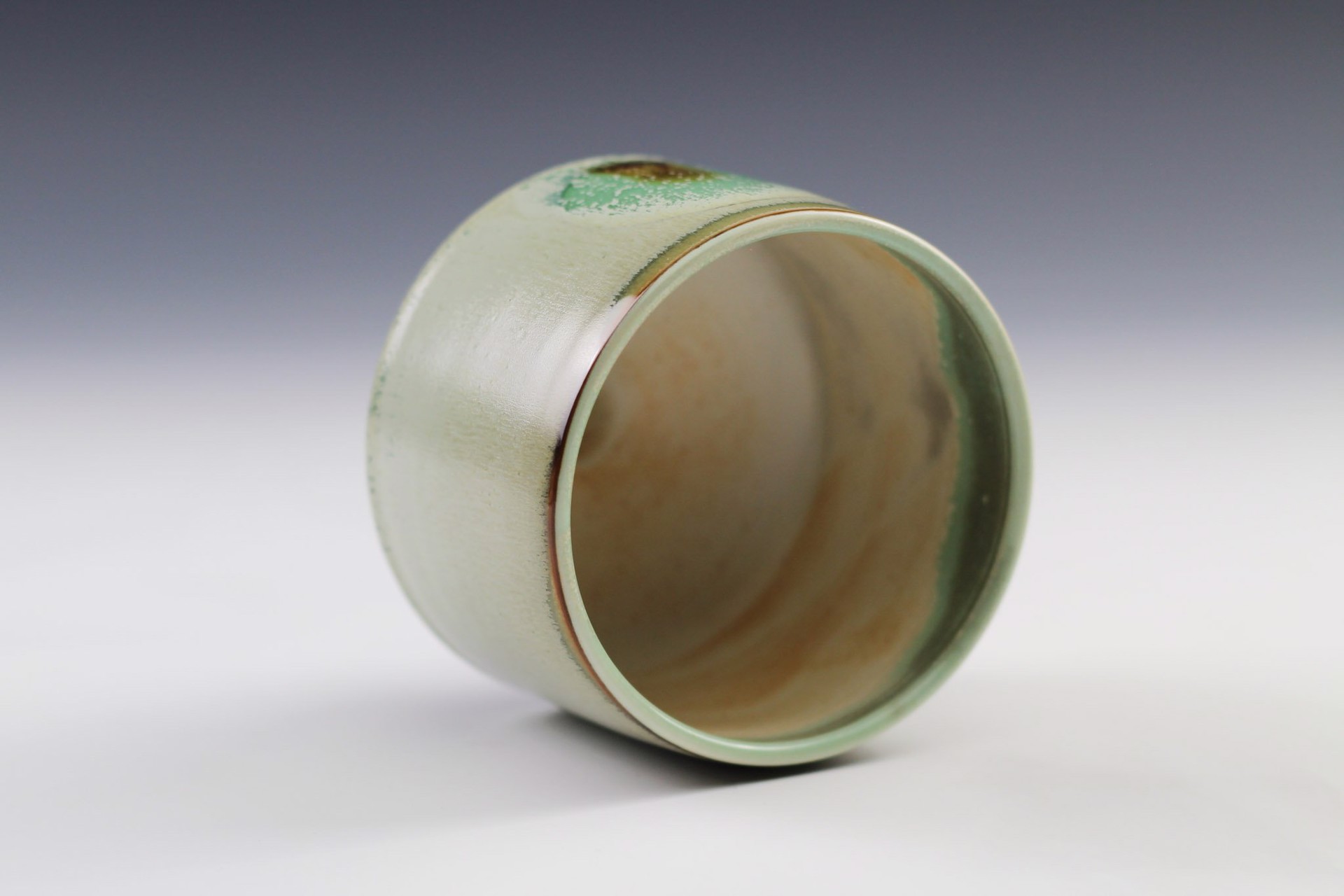 Green Dot Tea Bowl by Charlie Olson
