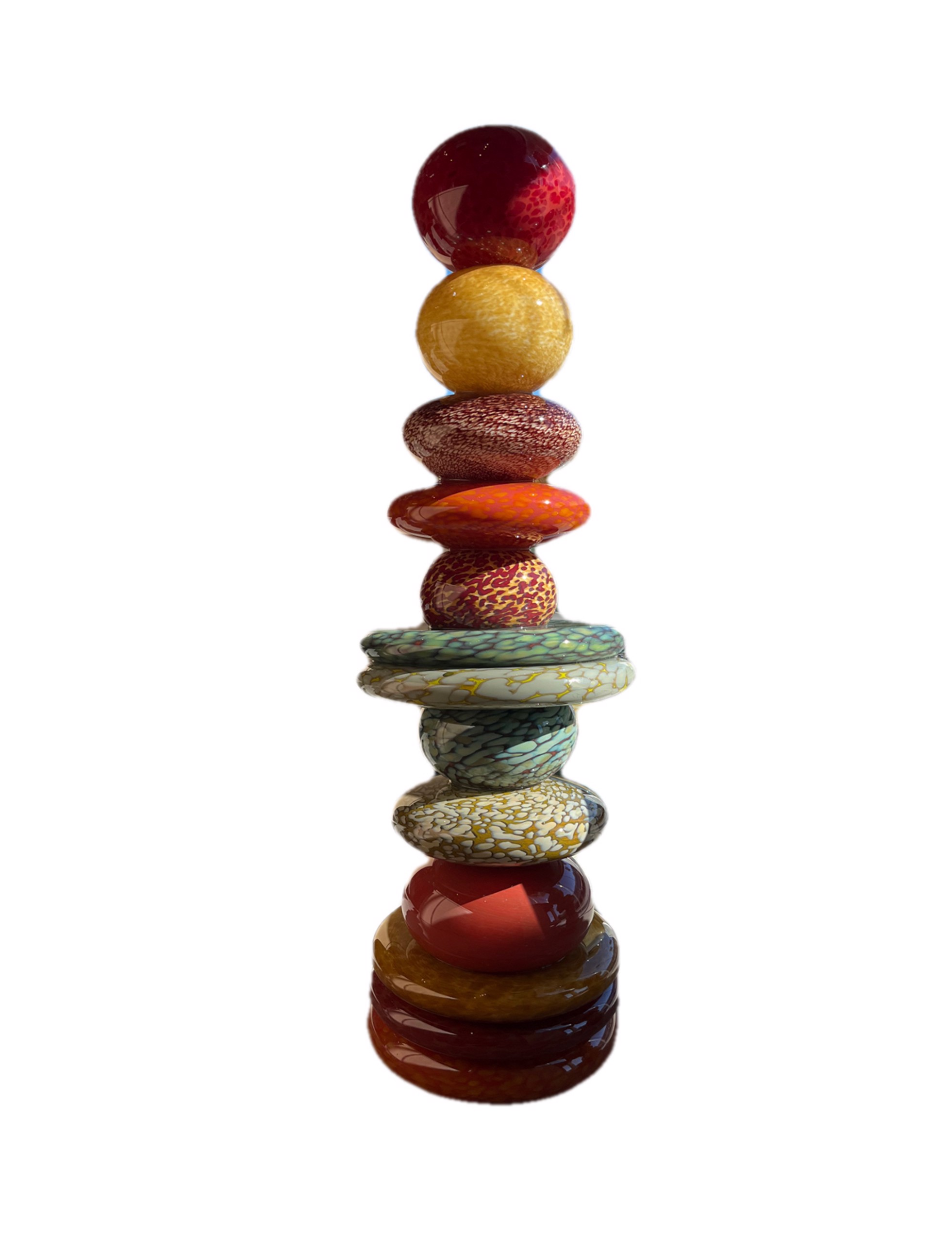Pohacu Stacked Stones Warm Crimson (13) by Robert Madvin