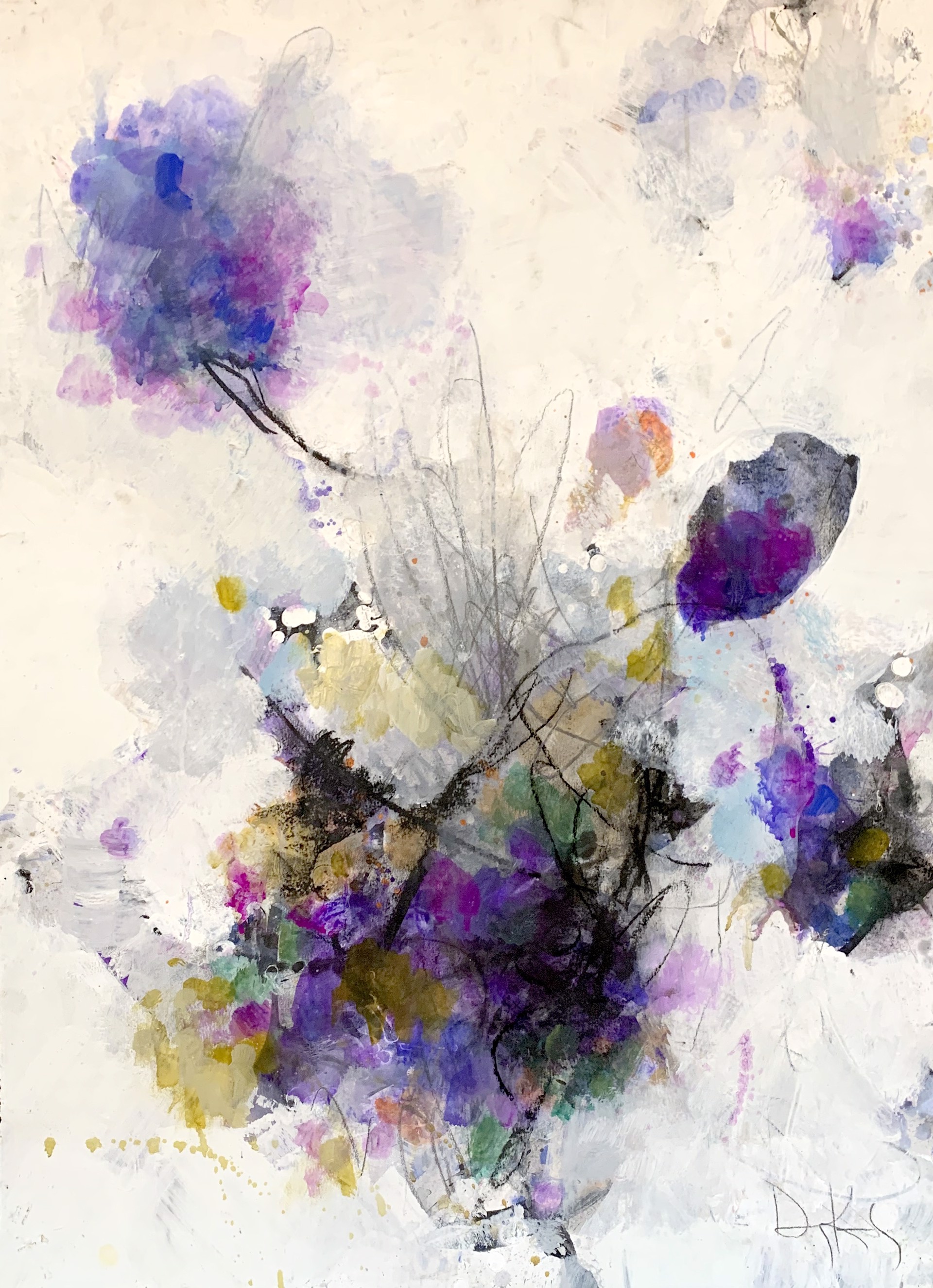 Doug Kennedy 60x50, Commission on Canvas Based on Flora (purple), Unframed 
