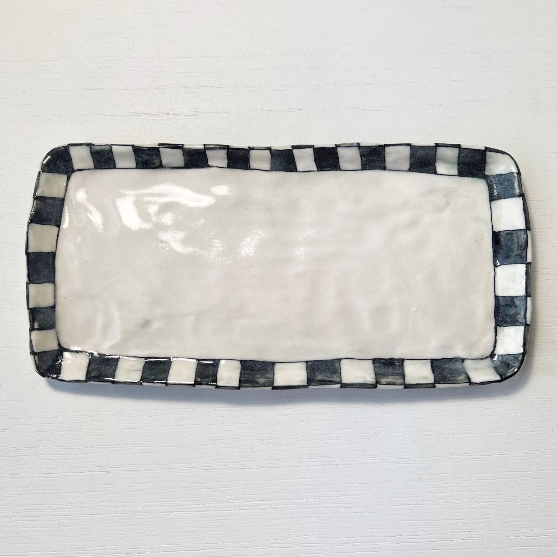 Small Checkered Rectangle Platter by Niki Croom