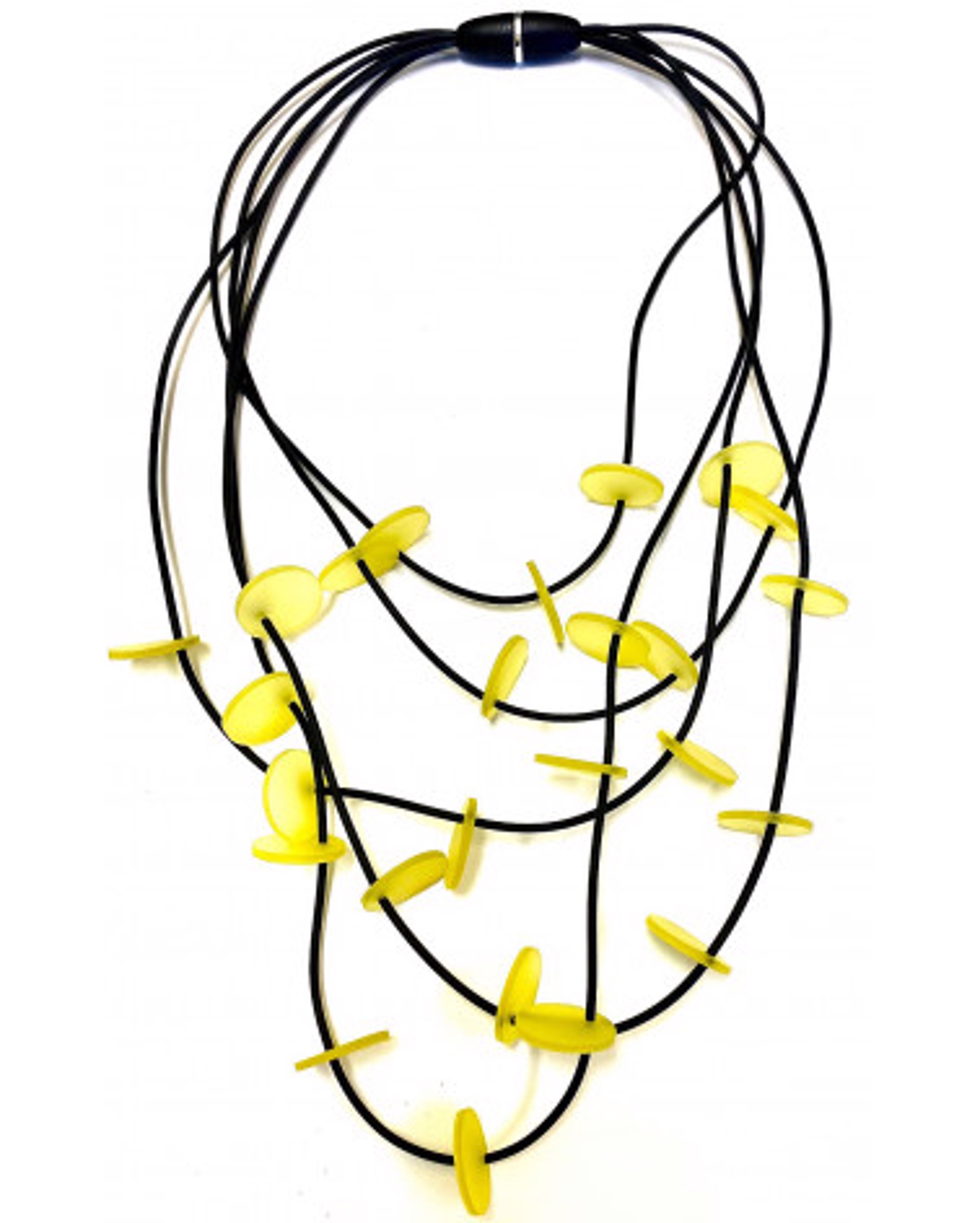 LB 6-Strand Disk Necklace w/Rubber Elements by Lydia Bremmer