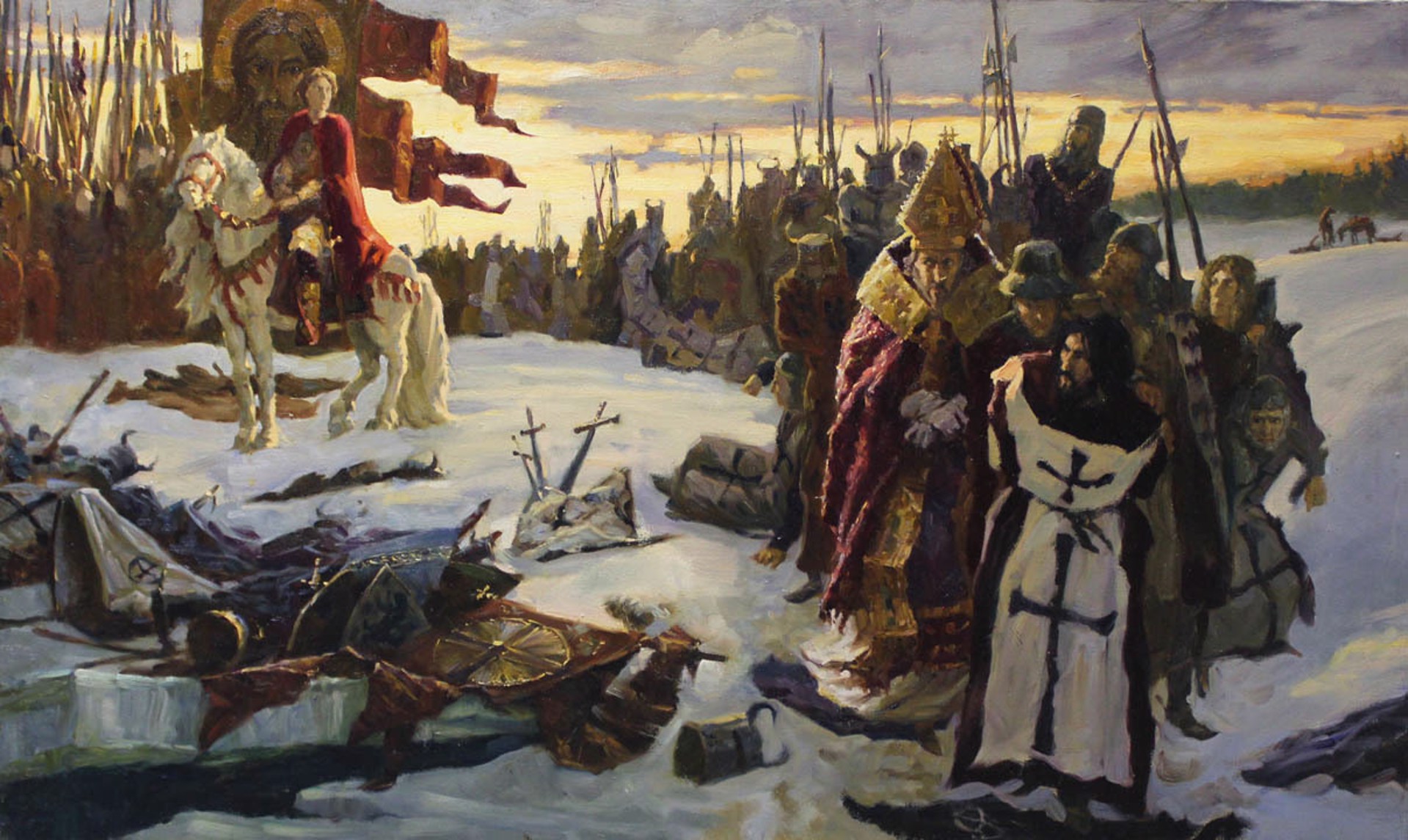 Nevski at the Ice Battle by Vyacheslav Morgun