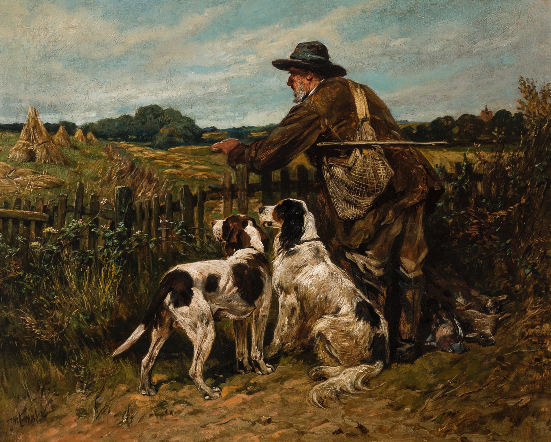 FORESTER WITH DOGS by John Emms