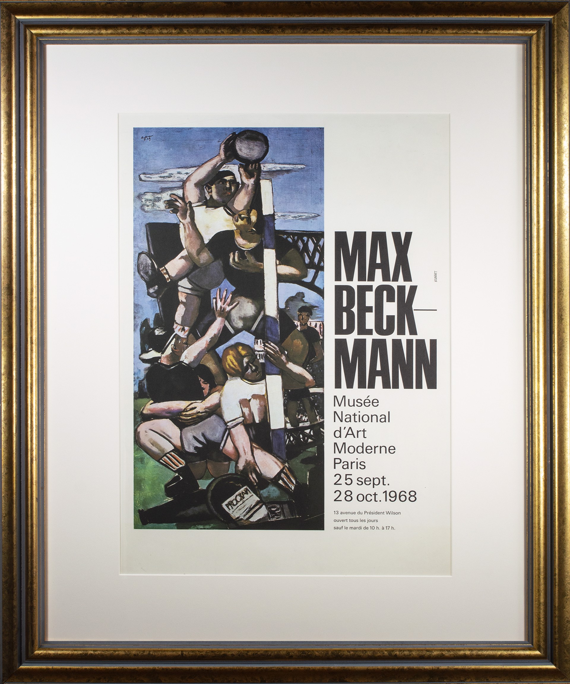 Rugby Players (Rugbyspieler) – Musée National d'Art Moderne exhibition poster by Max Beckmann