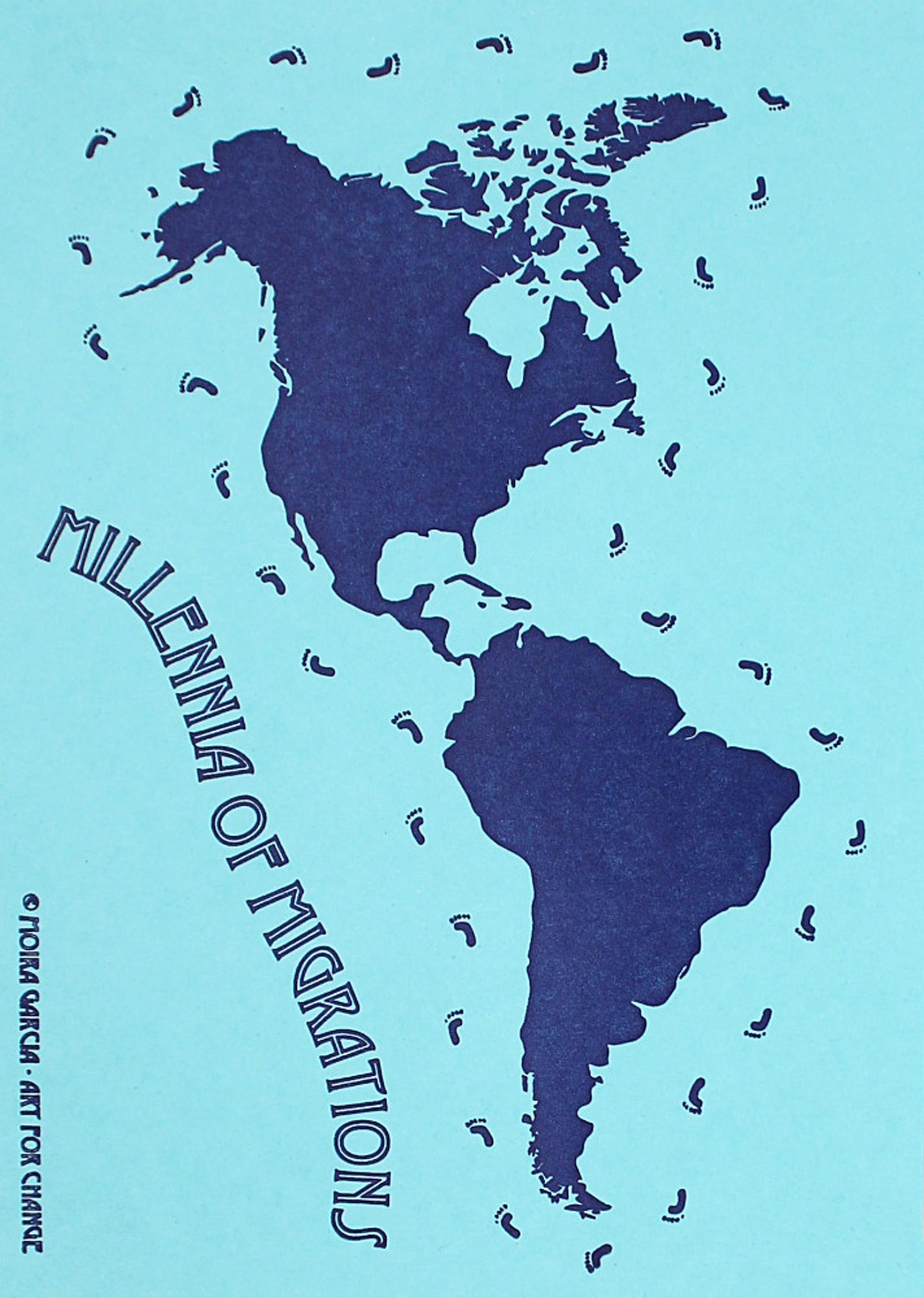 Millennia of Migrations - Dark Blue by Moira Garcia