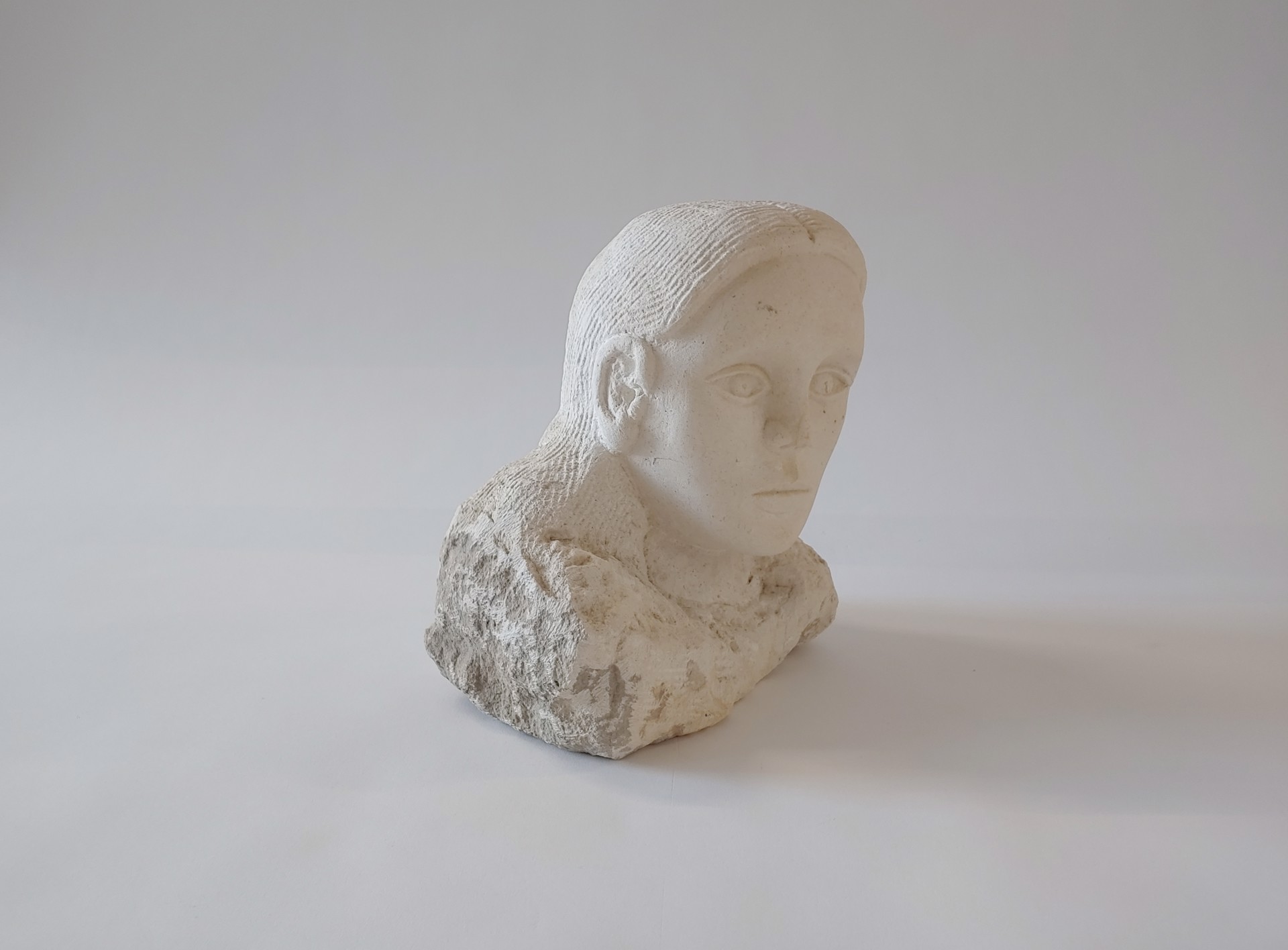 Woman's Stone Bust #2 - Stone Sculpture by David Amdur