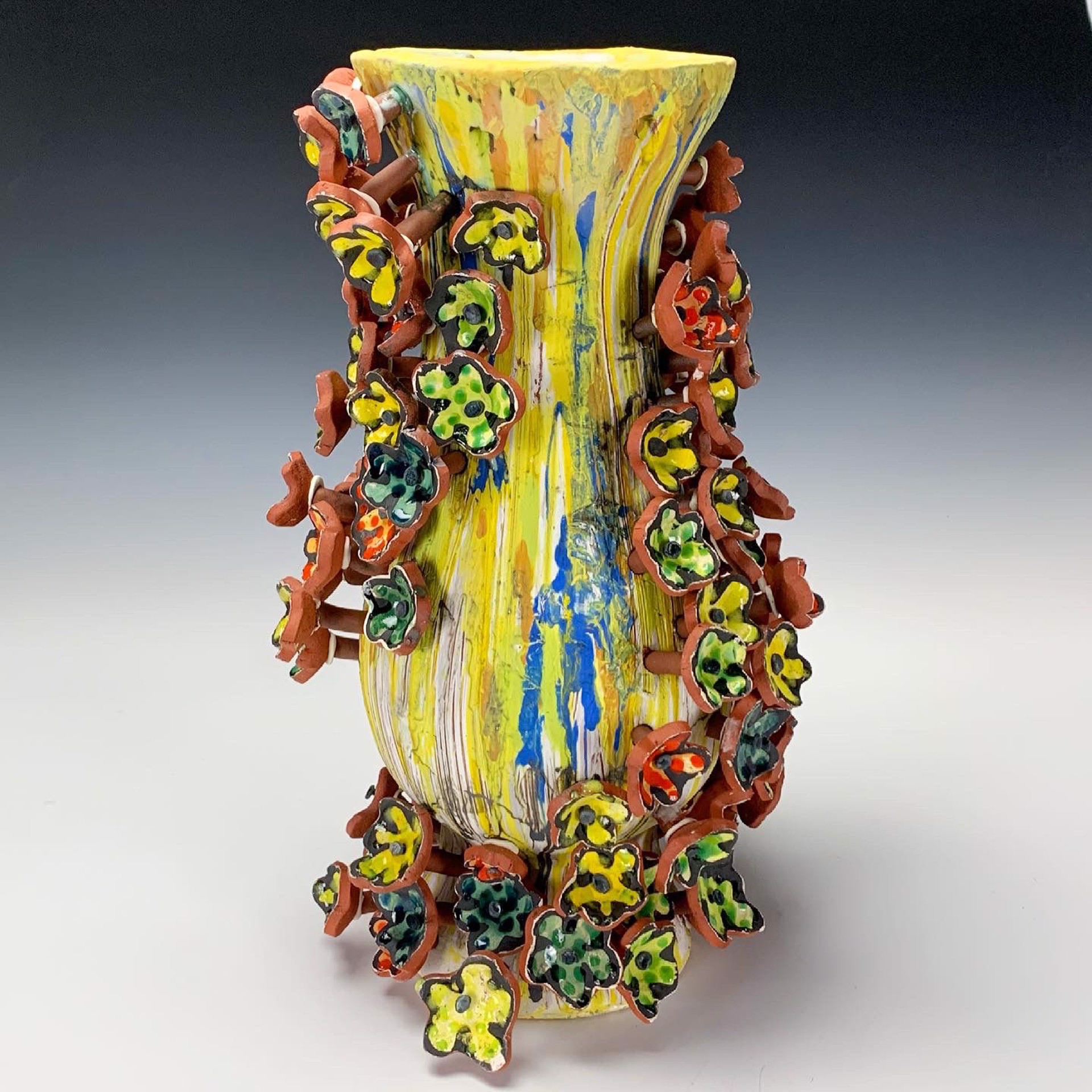 Yellow Vase with Flowers by Arthur Halvorsen