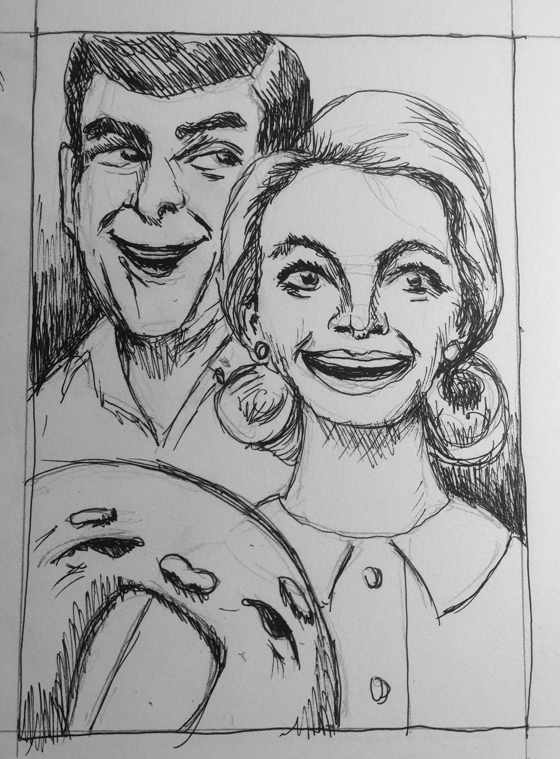 Happy Family Sketch by Carol Powell
