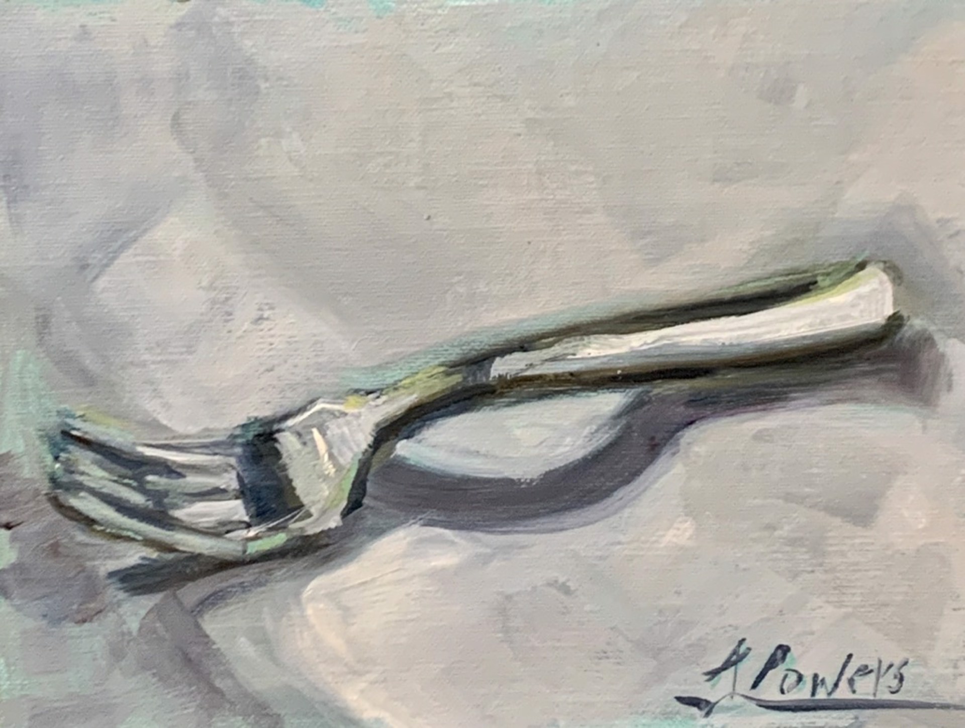 "Fork" original oil painting by Angela Powers