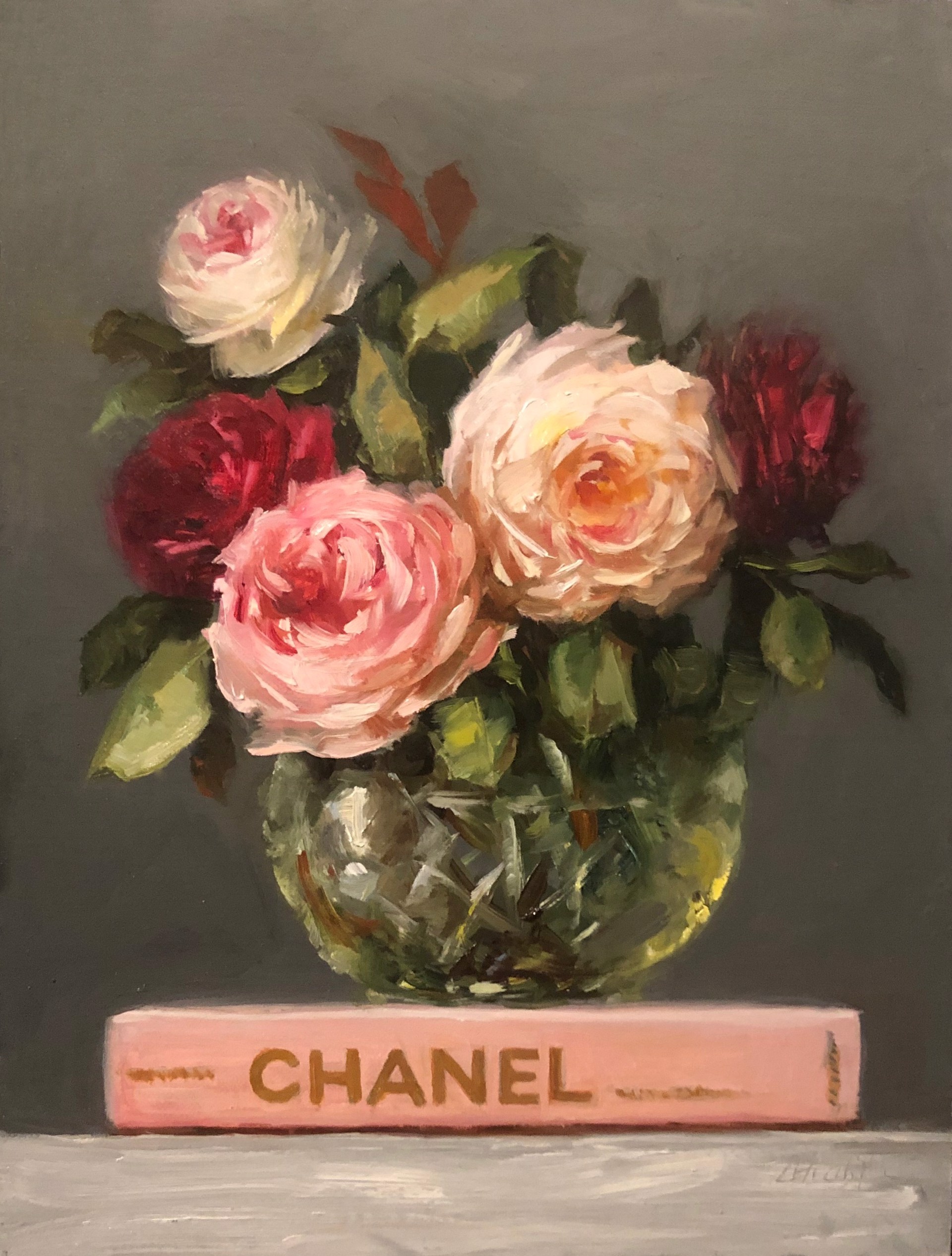 Chanel Book with Rose Posey by Carolina Elizabeth